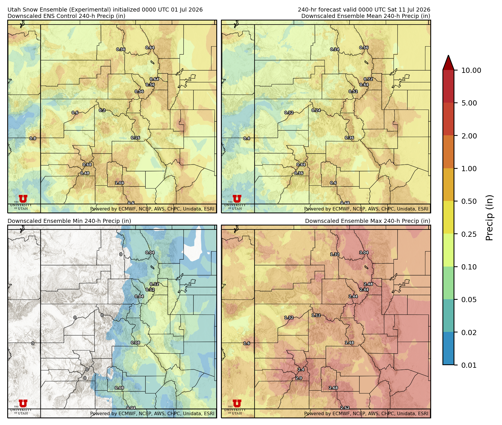 Click to enlarge the NAEFS precipitation Latest NAEFS total precipitation forecast