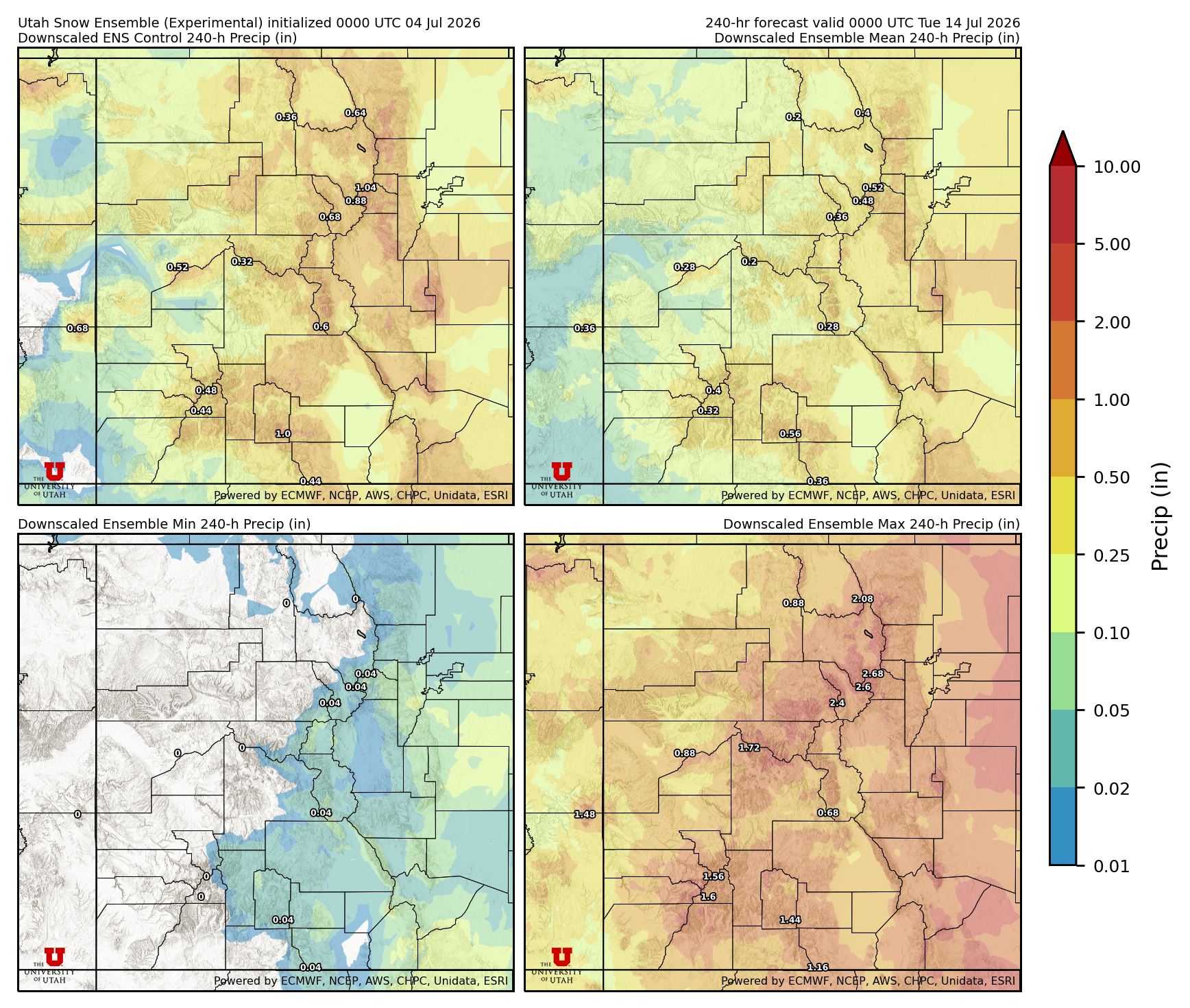 Click to enlarge the NAEFS precipitation Latest NAEFS total precipitation forecast