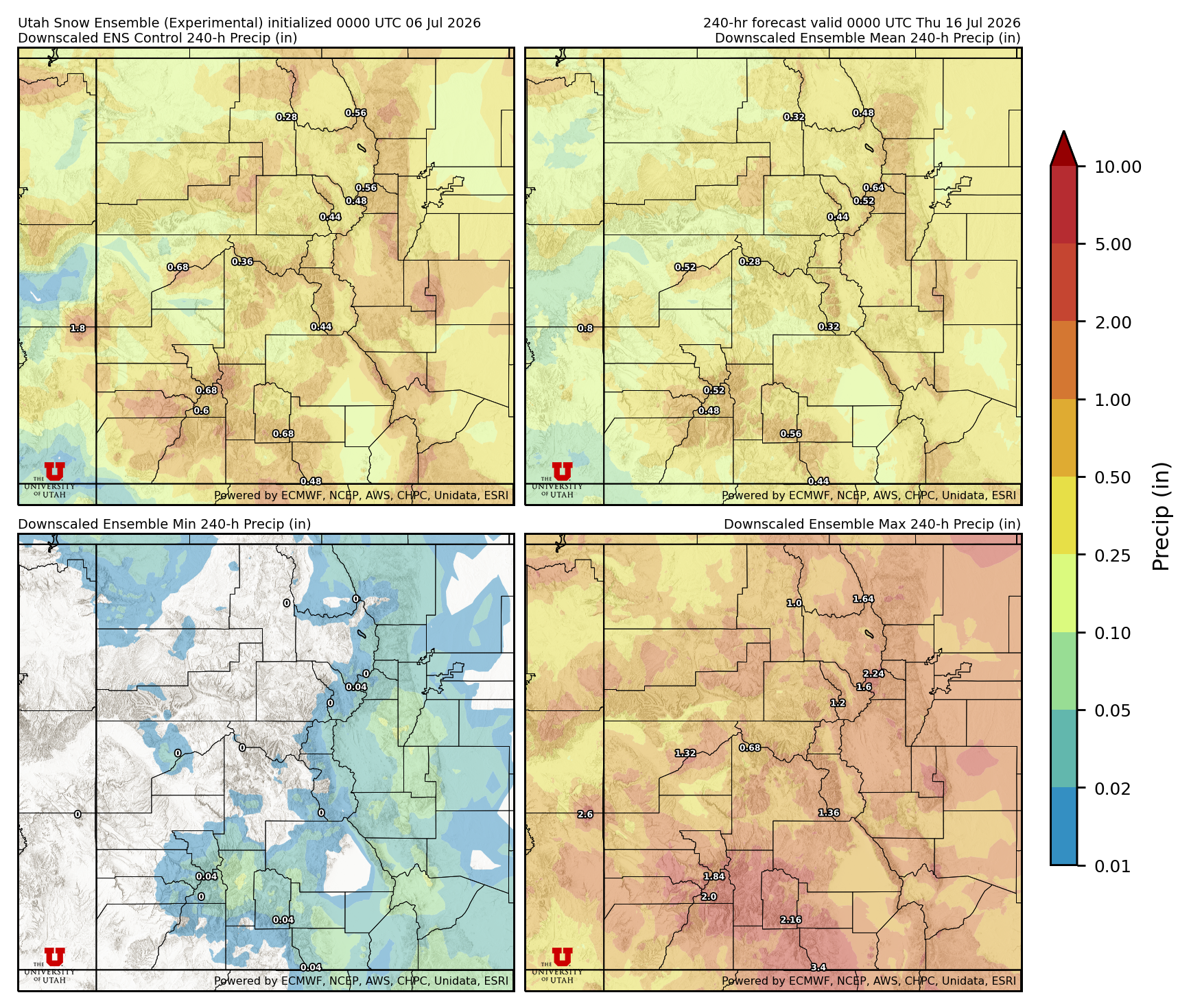 Click to enlarge the NAEFS precipitation Latest NAEFS total precipitation forecast