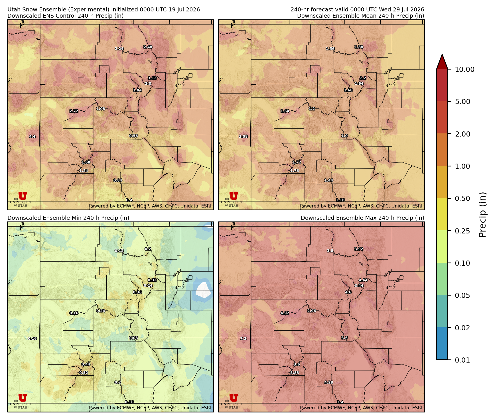 Click to enlarge the NAEFS precipitation Latest NAEFS total precipitation forecast