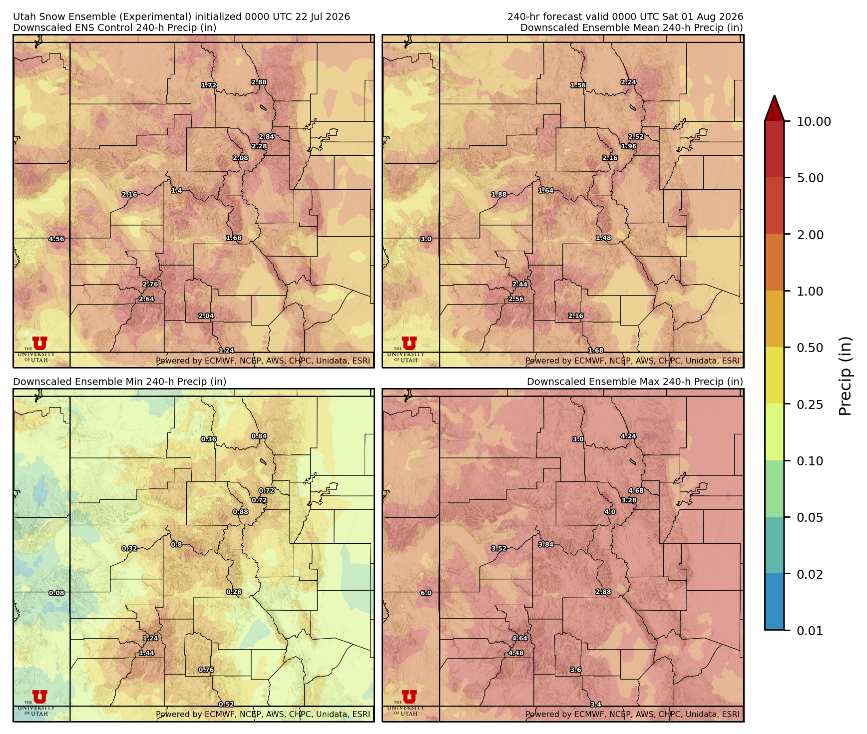 Click to enlarge the NAEFS precipitation Latest NAEFS total precipitation forecast