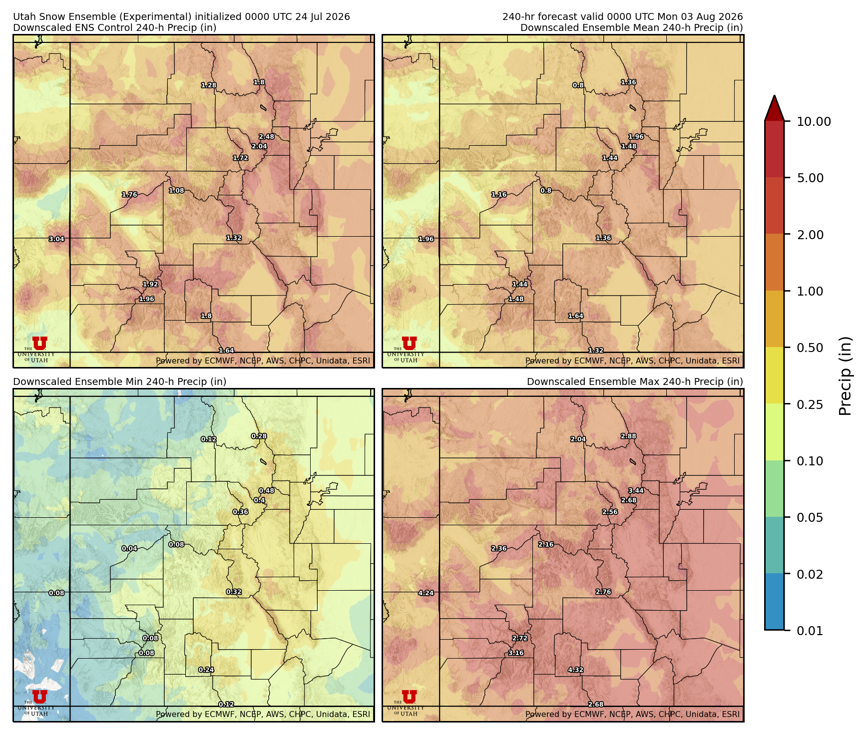 Click to enlarge the NAEFS precipitation Latest NAEFS total precipitation forecast