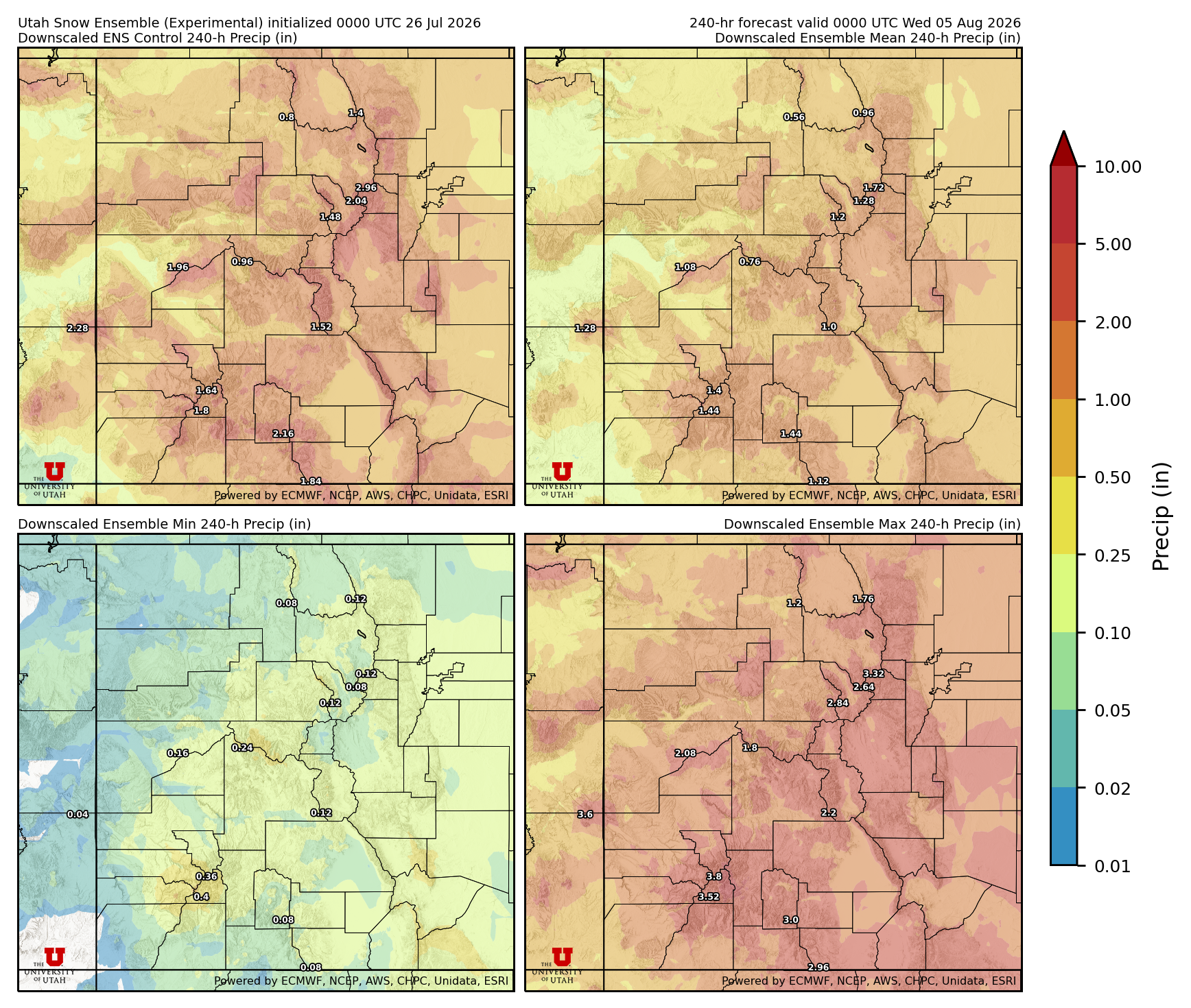 Click to enlarge the NAEFS precipitation Latest NAEFS total precipitation forecast