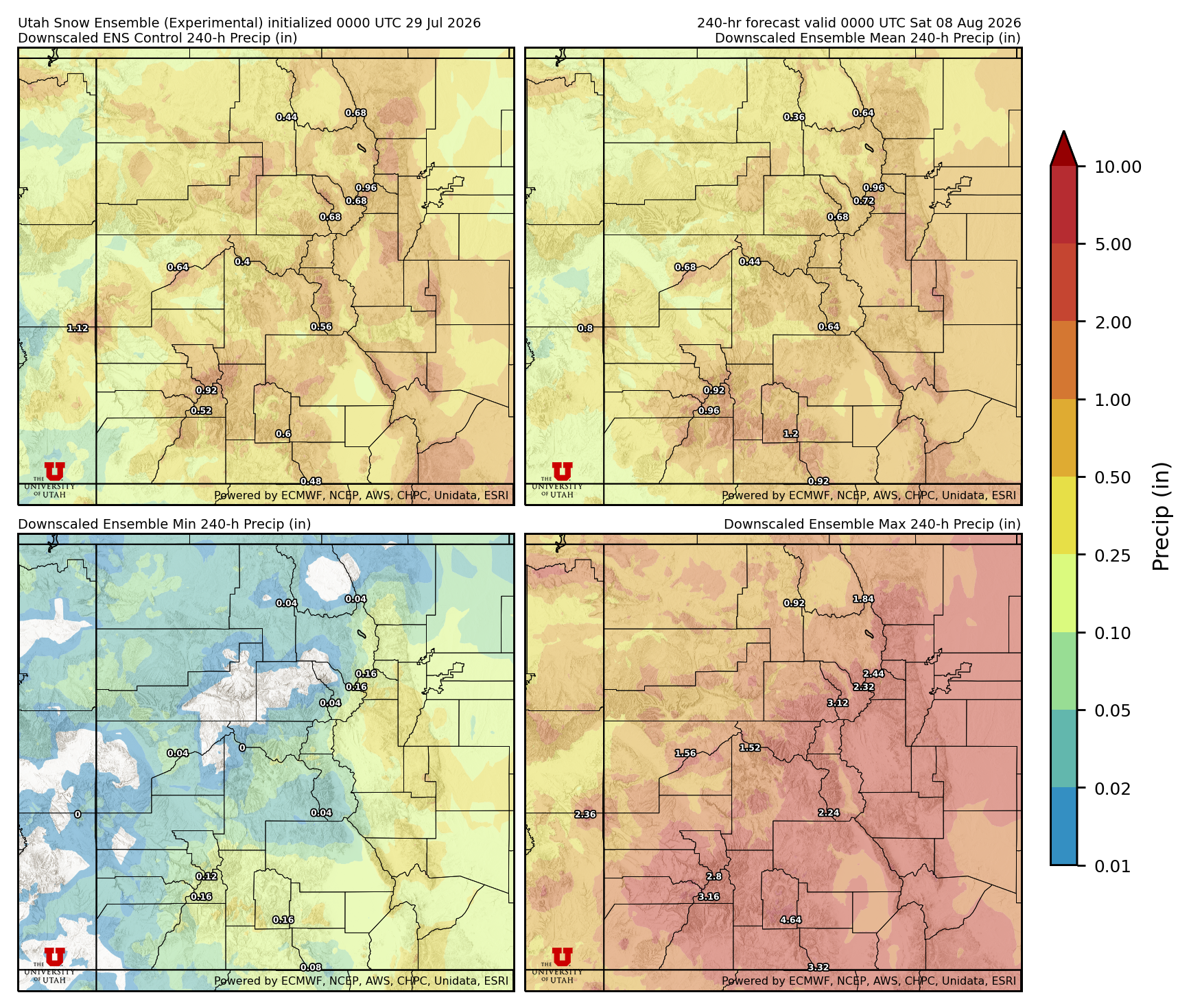 Click to enlarge the NAEFS precipitation Latest NAEFS total precipitation forecast