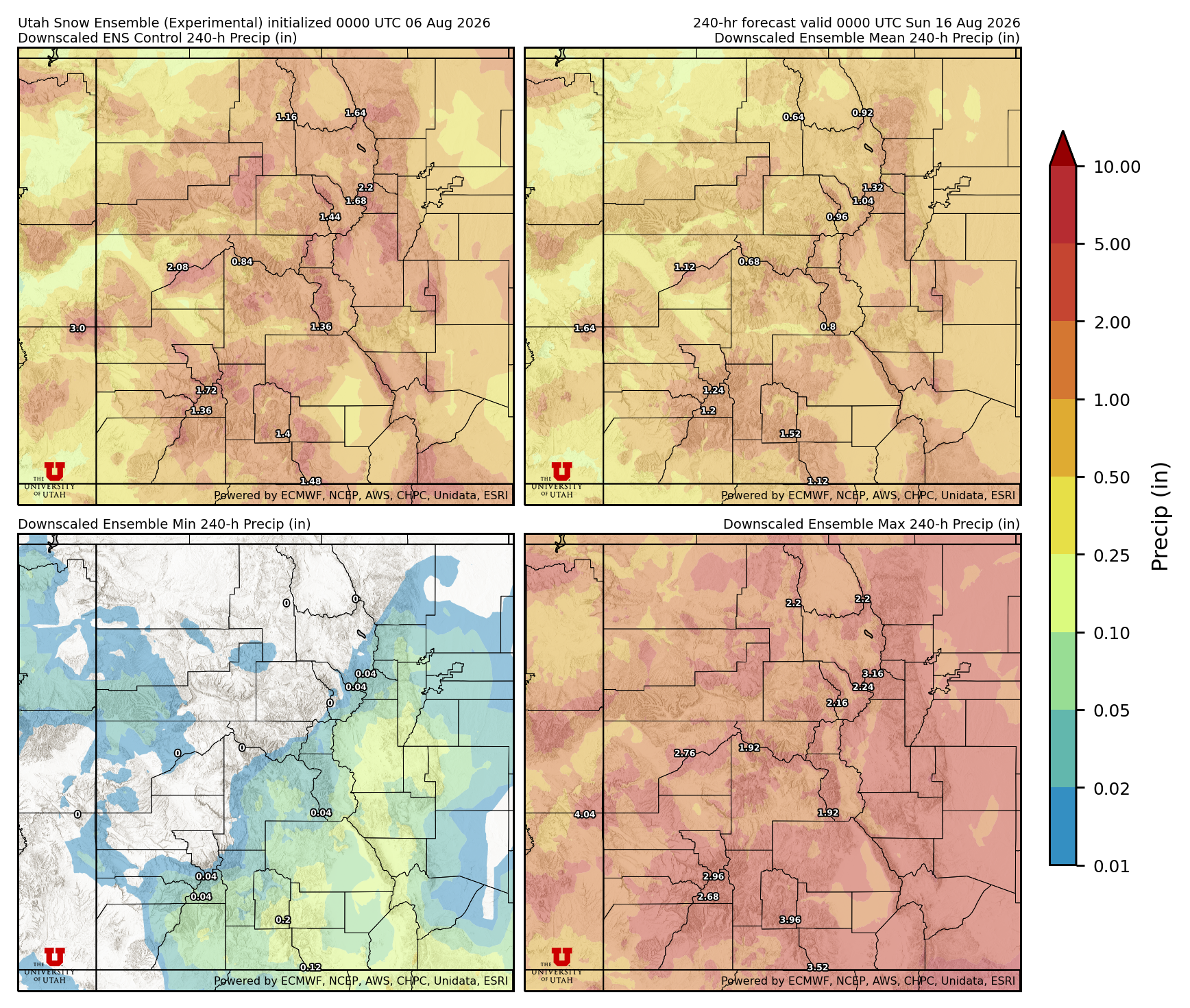 Click to enlarge the NAEFS precipitation Latest NAEFS total precipitation forecast