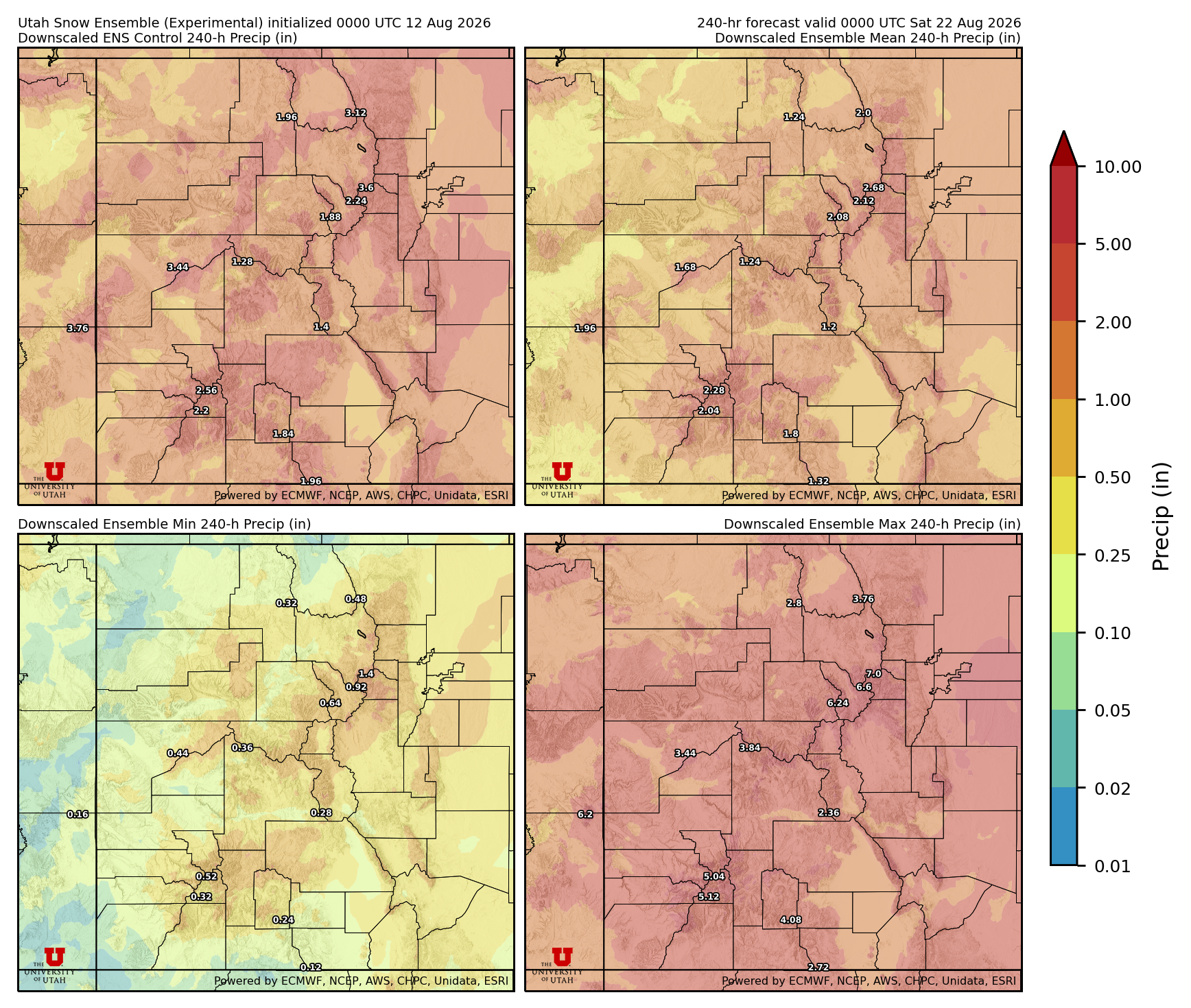 Click to enlarge the NAEFS precipitation Latest NAEFS total precipitation forecast