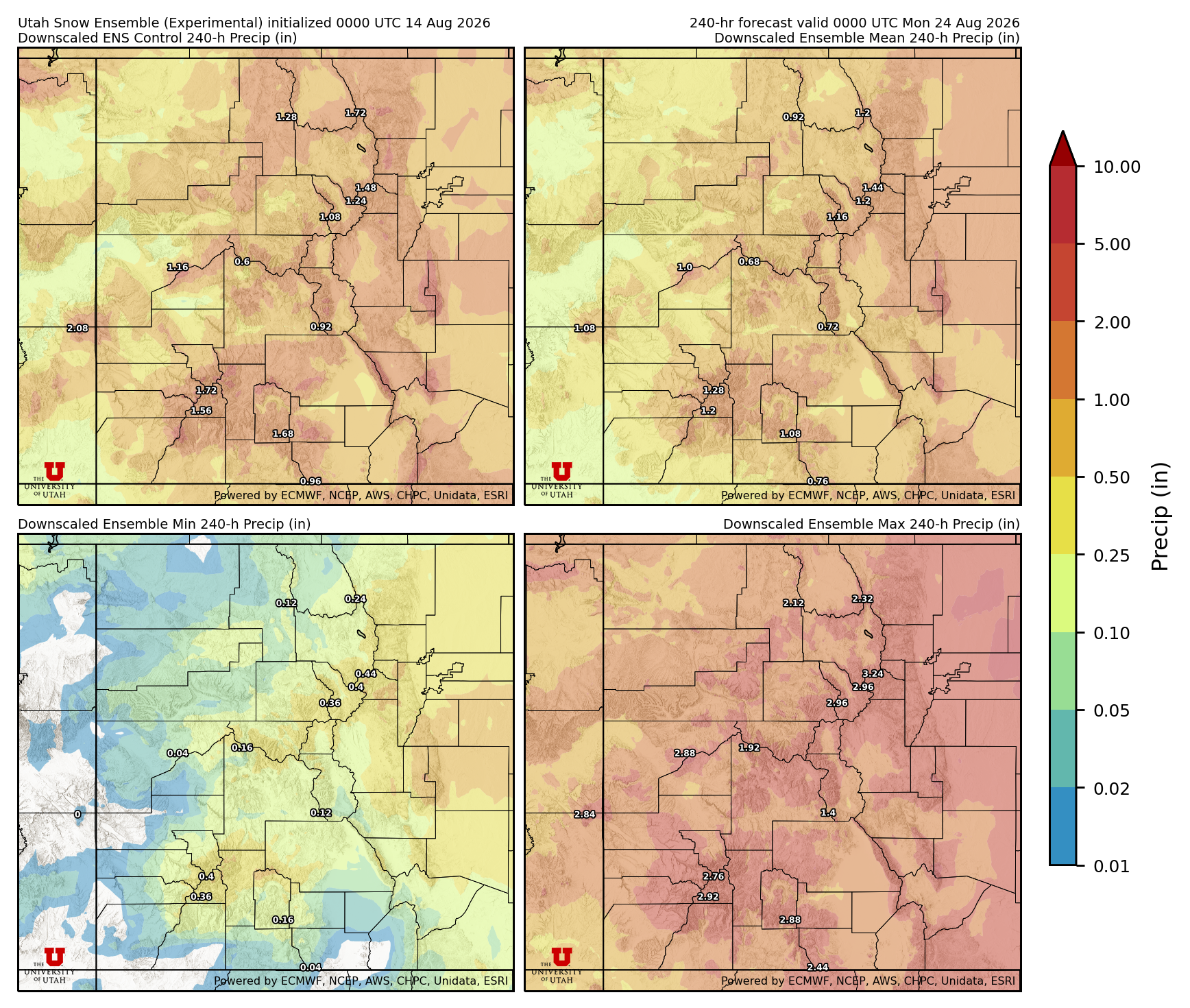 Click to enlarge the NAEFS precipitation Latest NAEFS total precipitation forecast