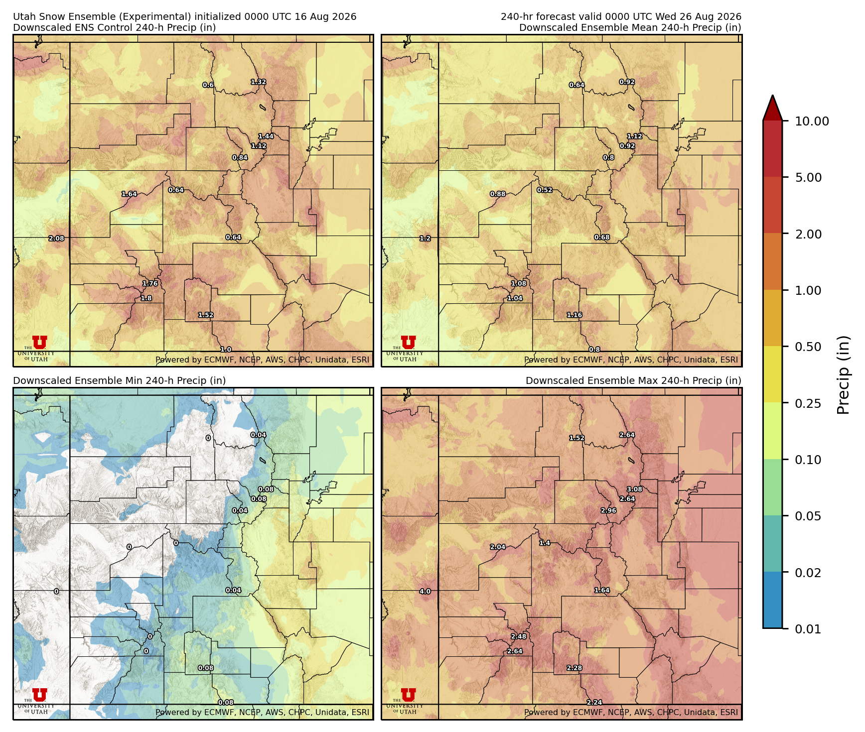 Click to enlarge the NAEFS precipitation Latest NAEFS total precipitation forecast