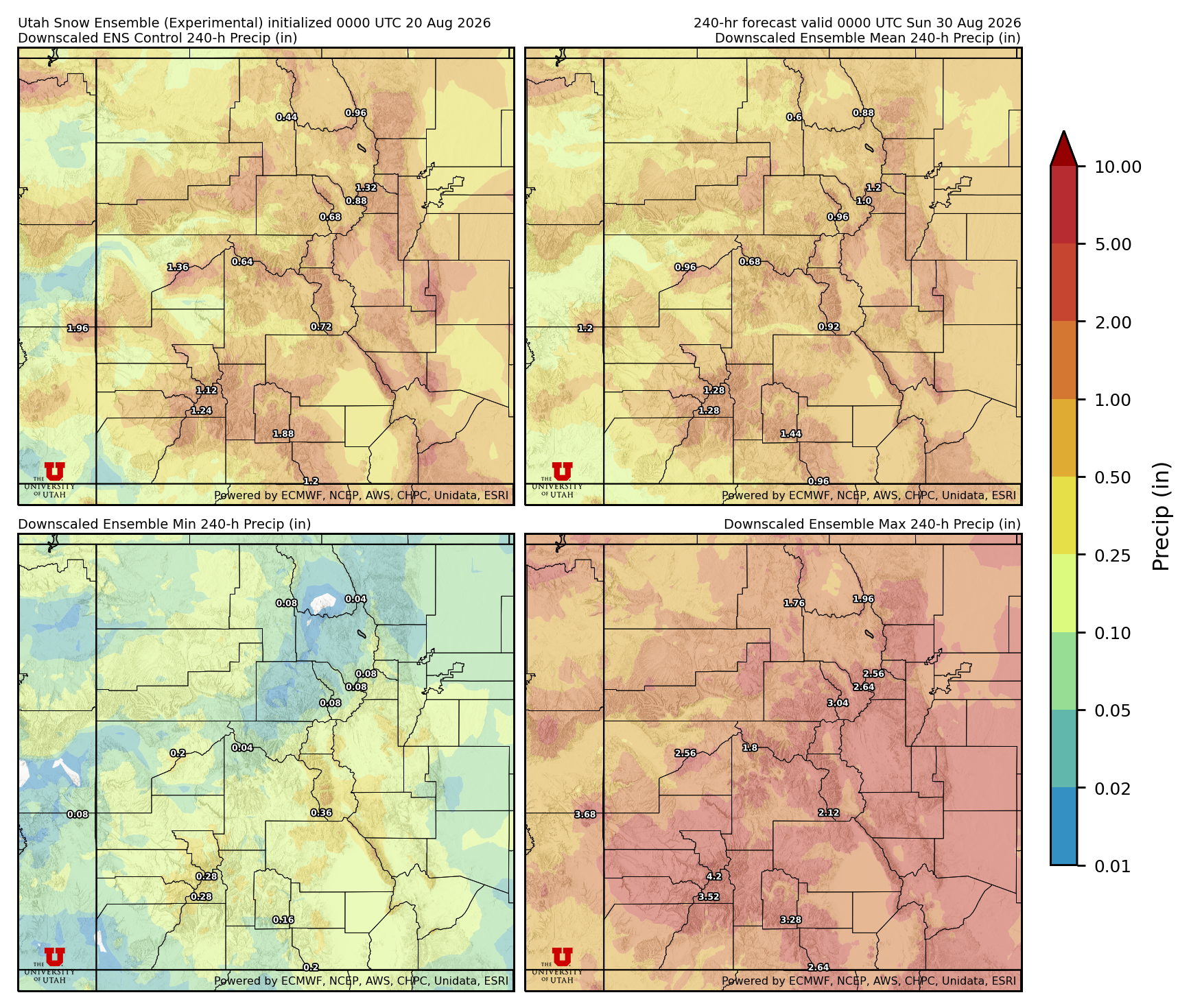 Click to enlarge the NAEFS precipitation Latest NAEFS total precipitation forecast