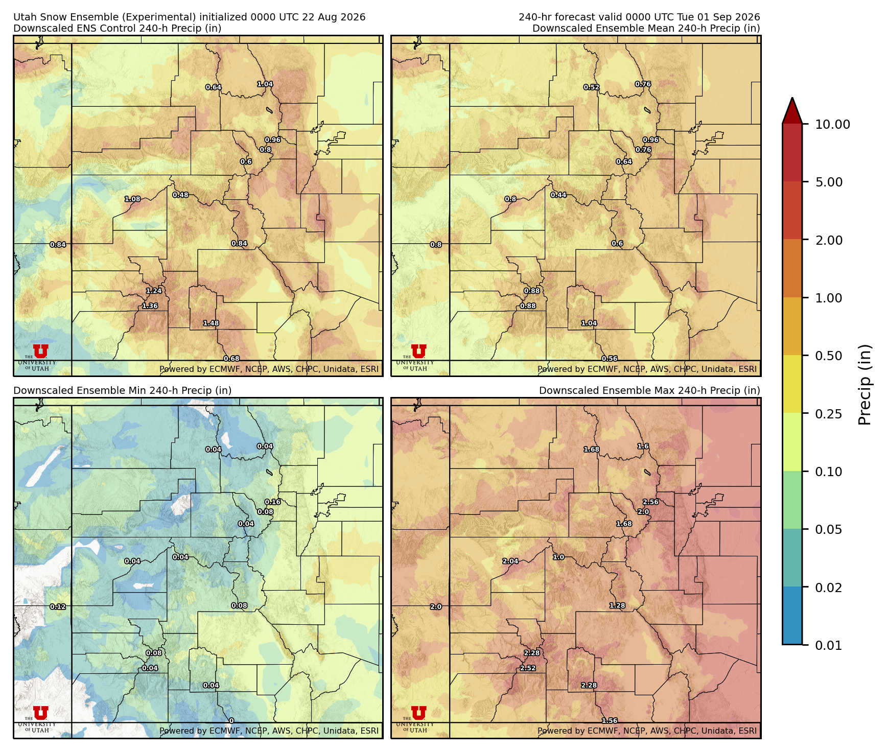Click to enlarge the NAEFS precipitation Latest NAEFS total precipitation forecast