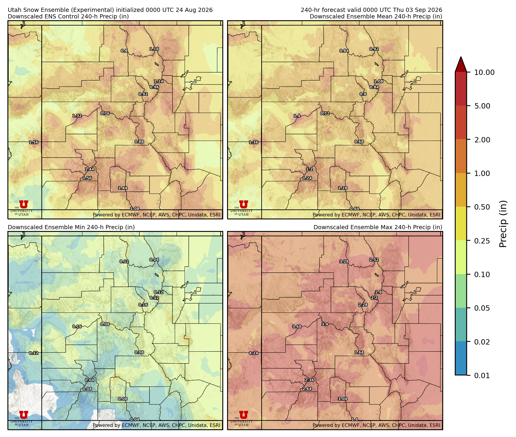 Click to enlarge the NAEFS precipitation Latest NAEFS total precipitation forecast