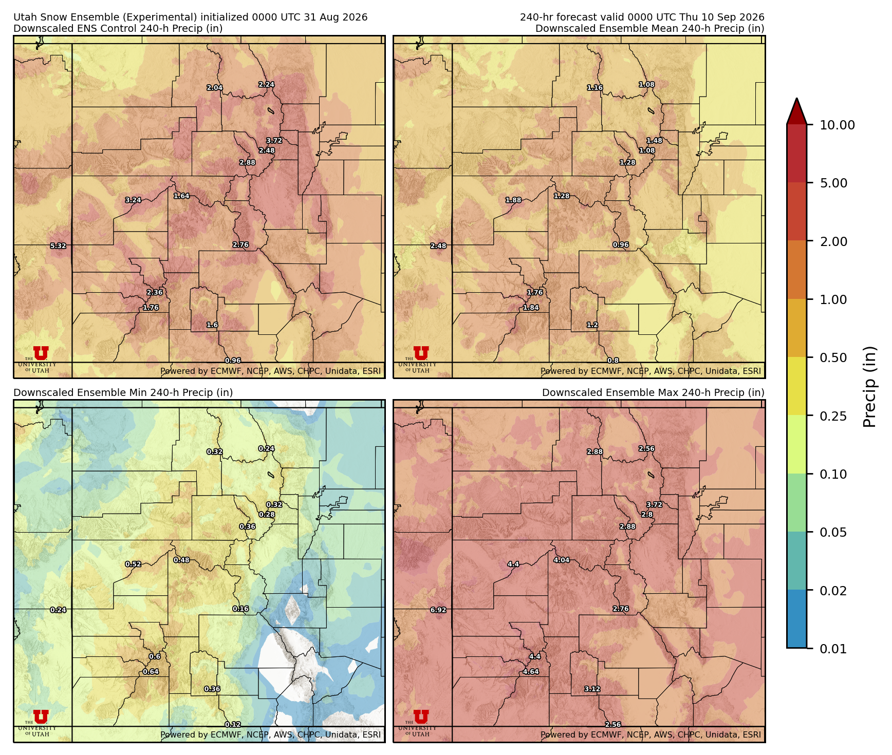 Click to enlarge the NAEFS precipitation Latest NAEFS total precipitation forecast