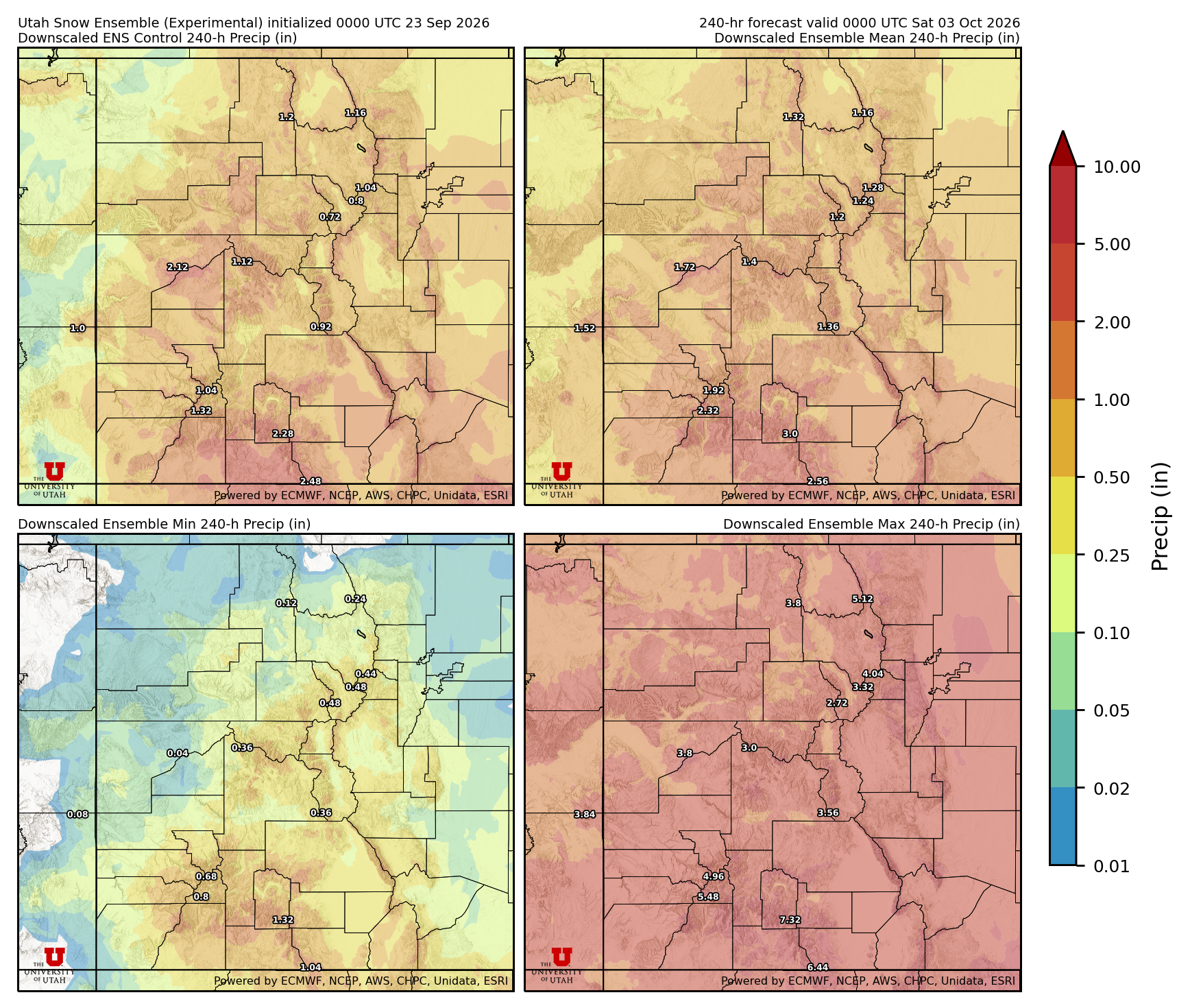 Latest NAEFS total precipitation forecast
