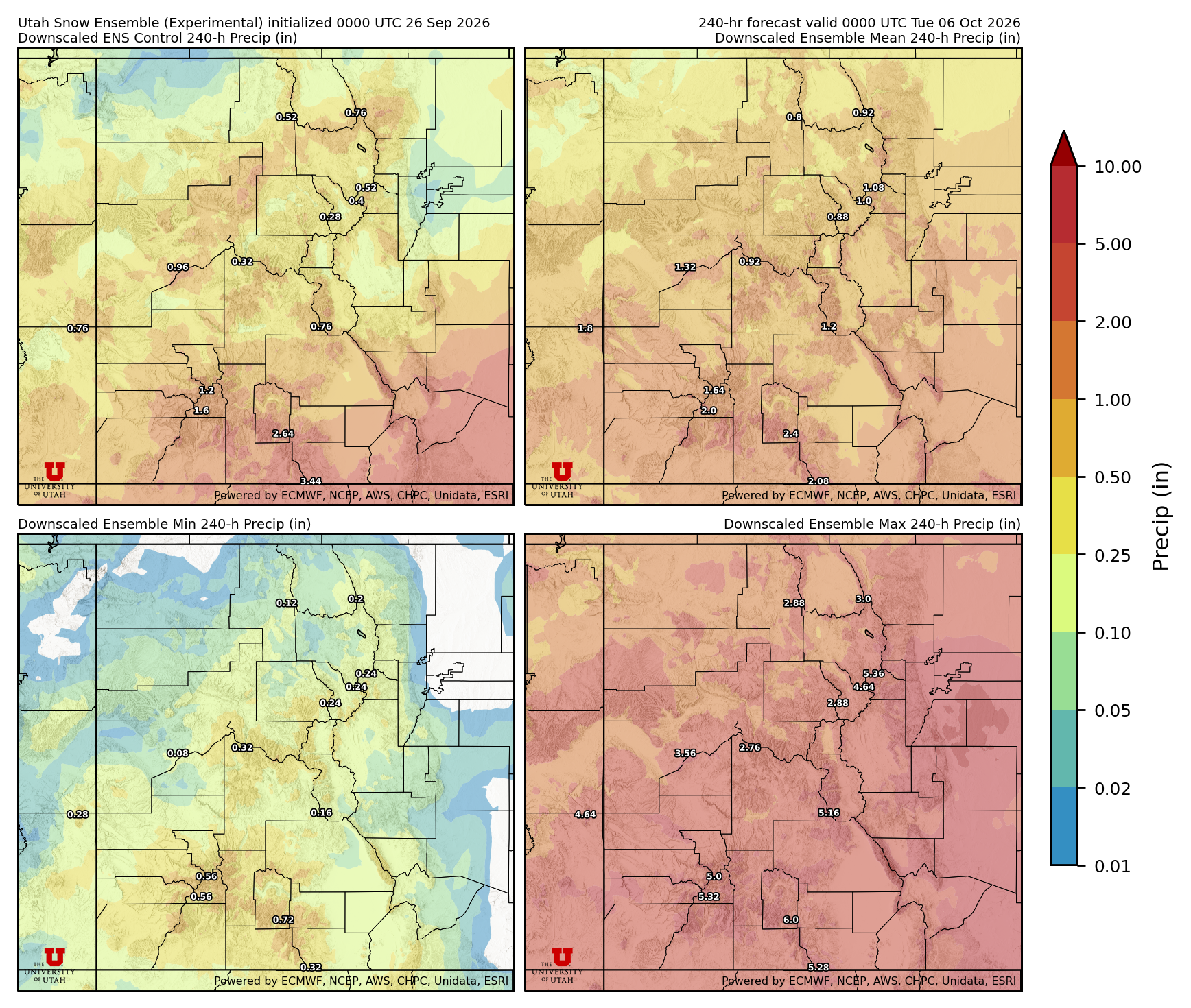 Click to enlarge the NAEFS precipitation Latest NAEFS total precipitation forecast