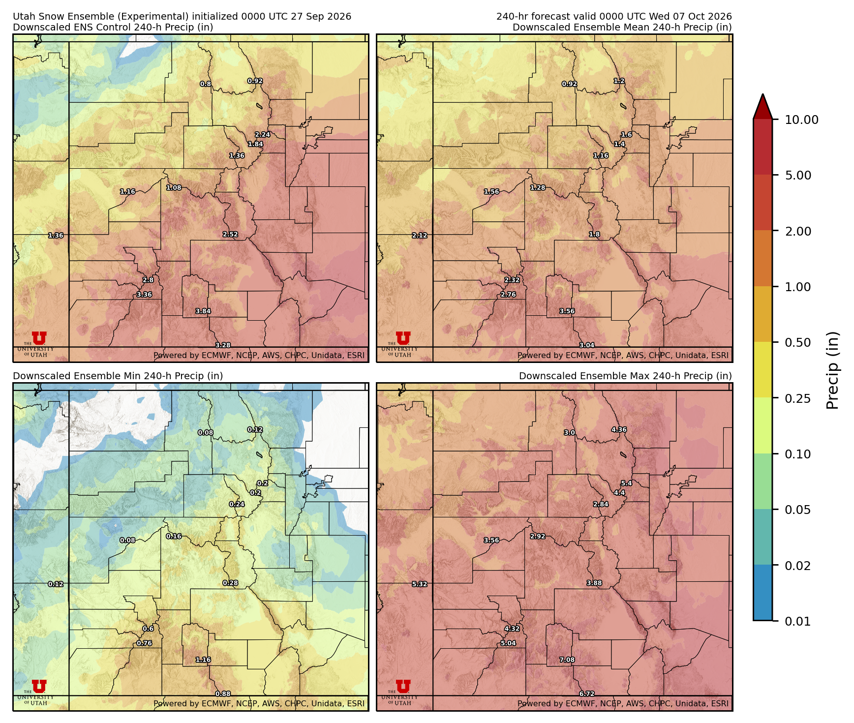 Click to enlarge the NAEFS precipitation Latest NAEFS total precipitation forecast