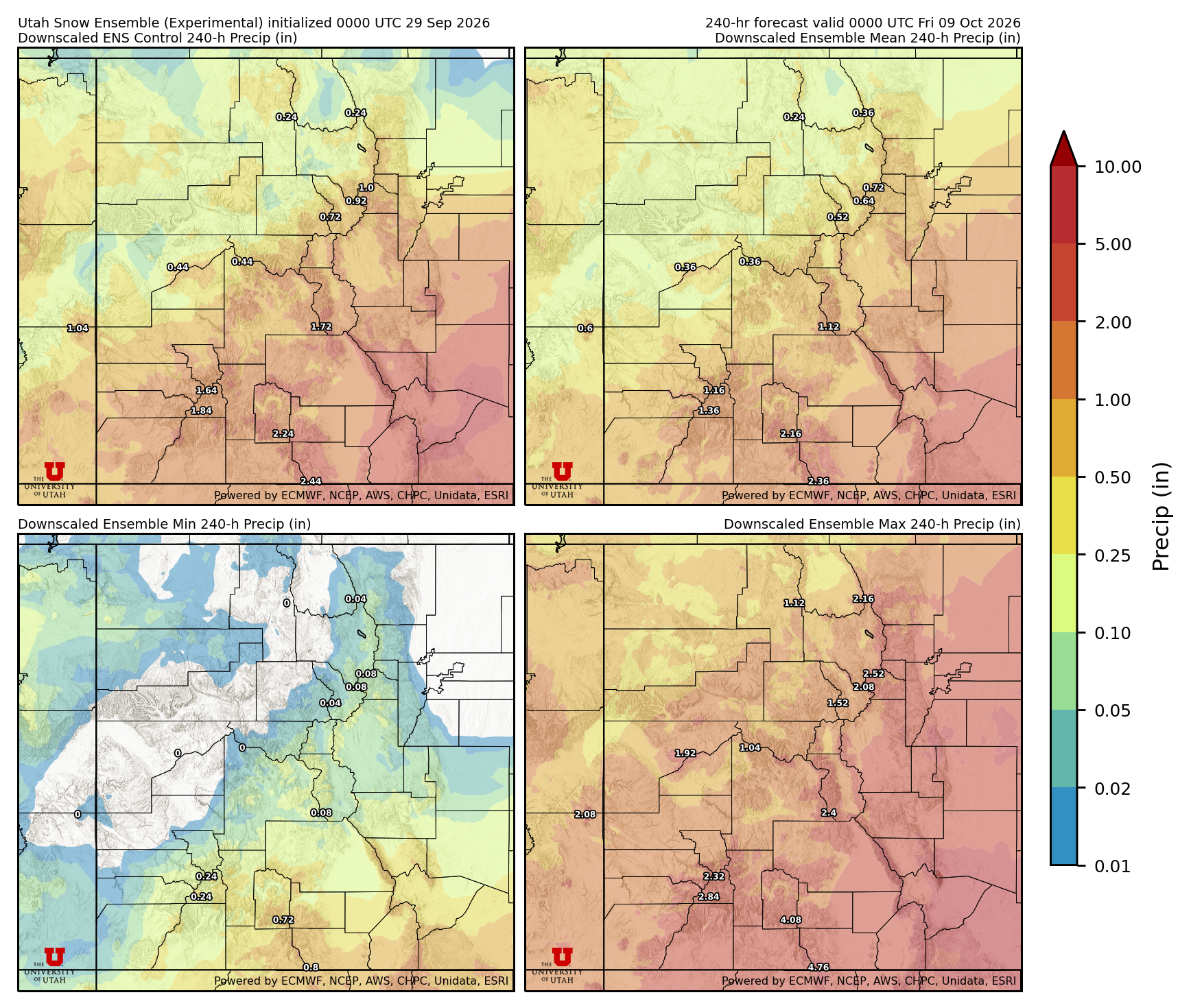 Click to enlarge the NAEFS precipitation Latest NAEFS total precipitation forecast