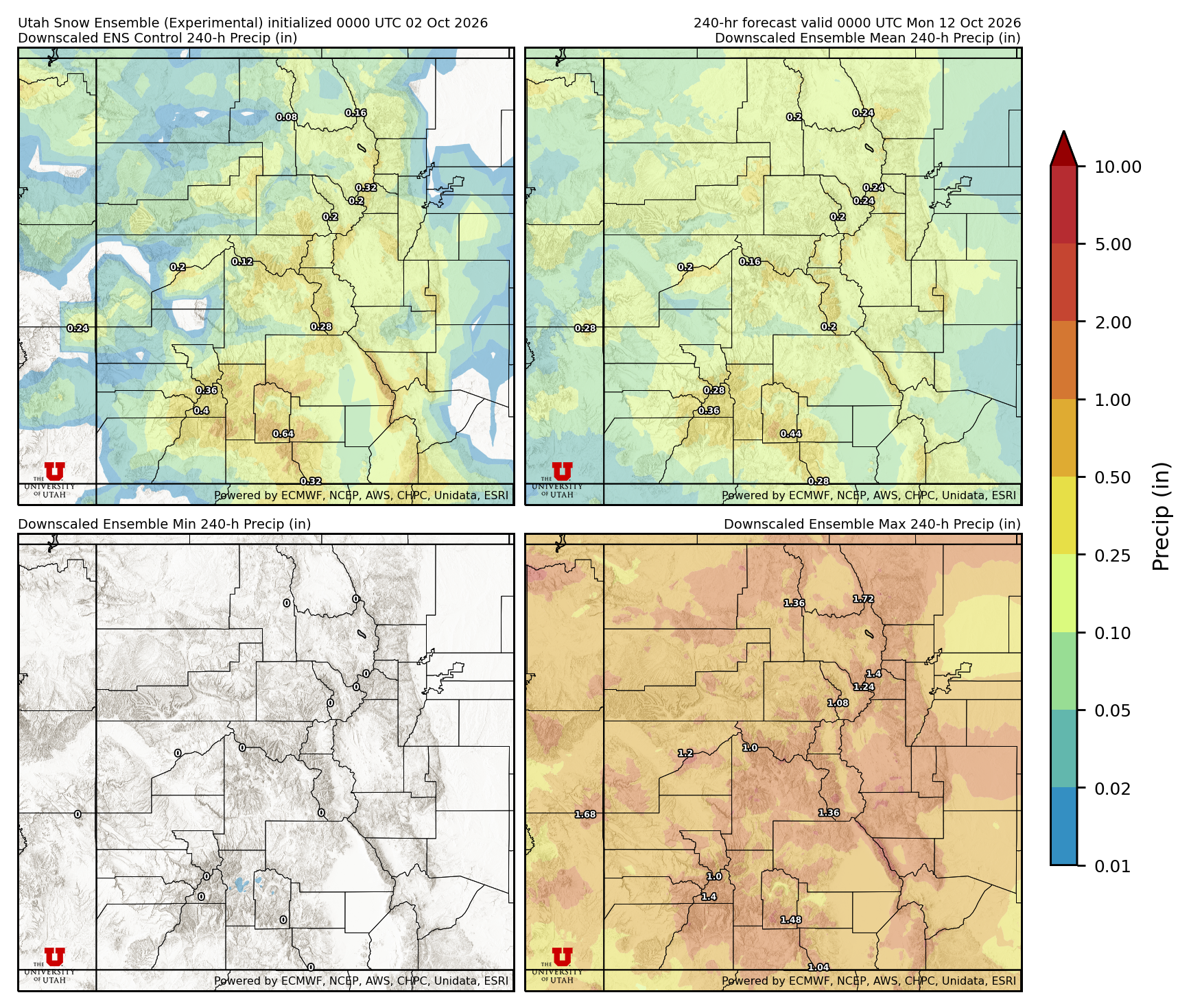 Click to enlarge the NAEFS precipitation Latest NAEFS total precipitation forecast