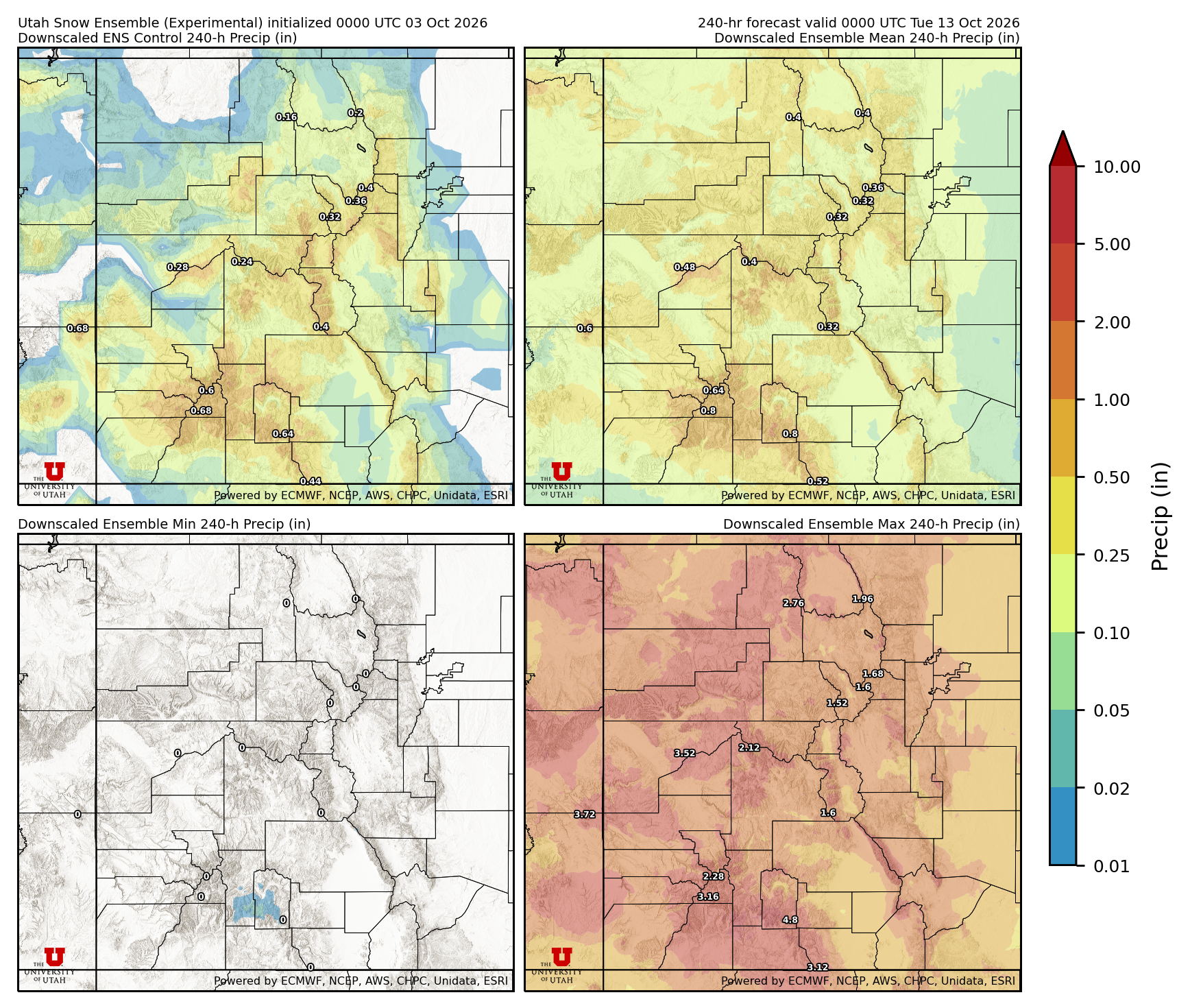 Click to enlarge the NAEFS precipitation Latest NAEFS total precipitation forecast