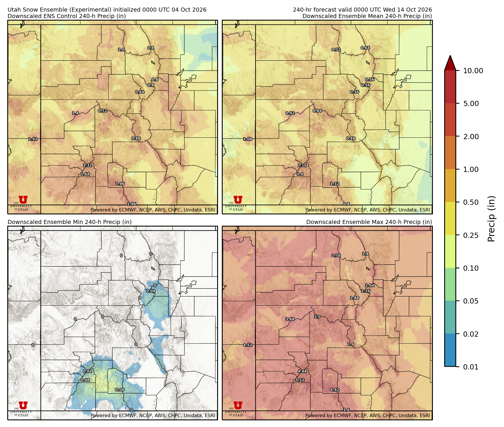 Click to enlarge the NAEFS precipitation Latest NAEFS total precipitation forecast