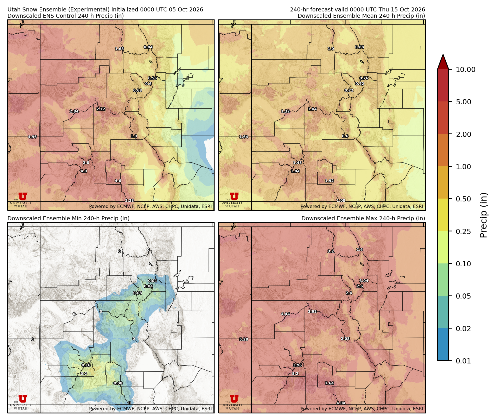Click to enlarge the NAEFS precipitation Latest NAEFS total precipitation forecast