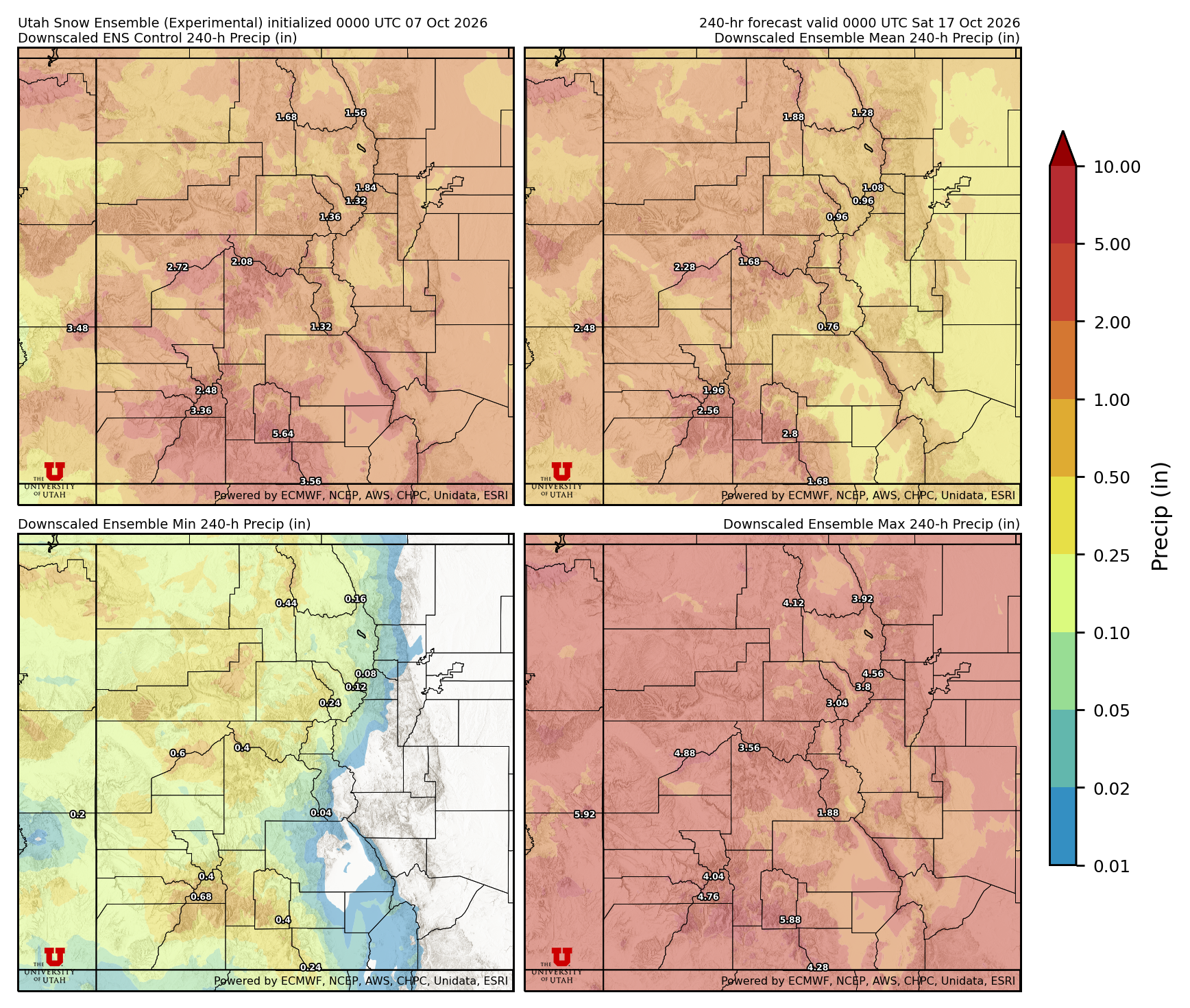 Click to enlarge the NAEFS precipitation Latest NAEFS total precipitation forecast