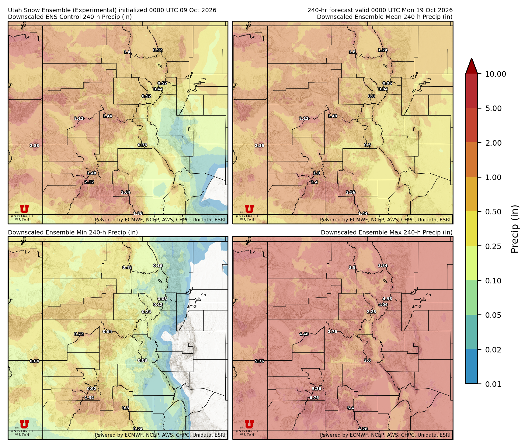 Click to enlarge the NAEFS precipitation Latest NAEFS total precipitation forecast