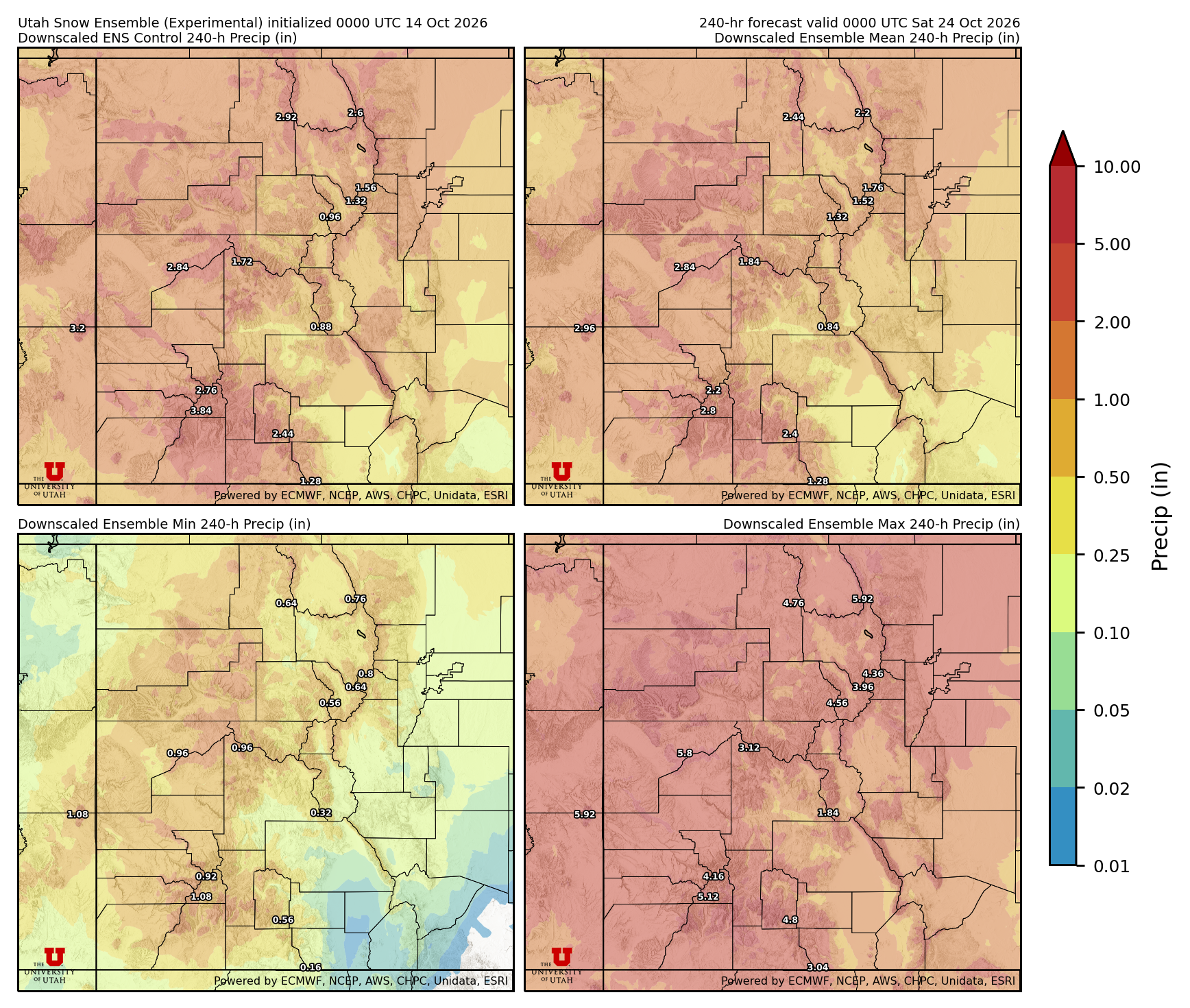 Click to enlarge the NAEFS precipitation Latest NAEFS total precipitation forecast
