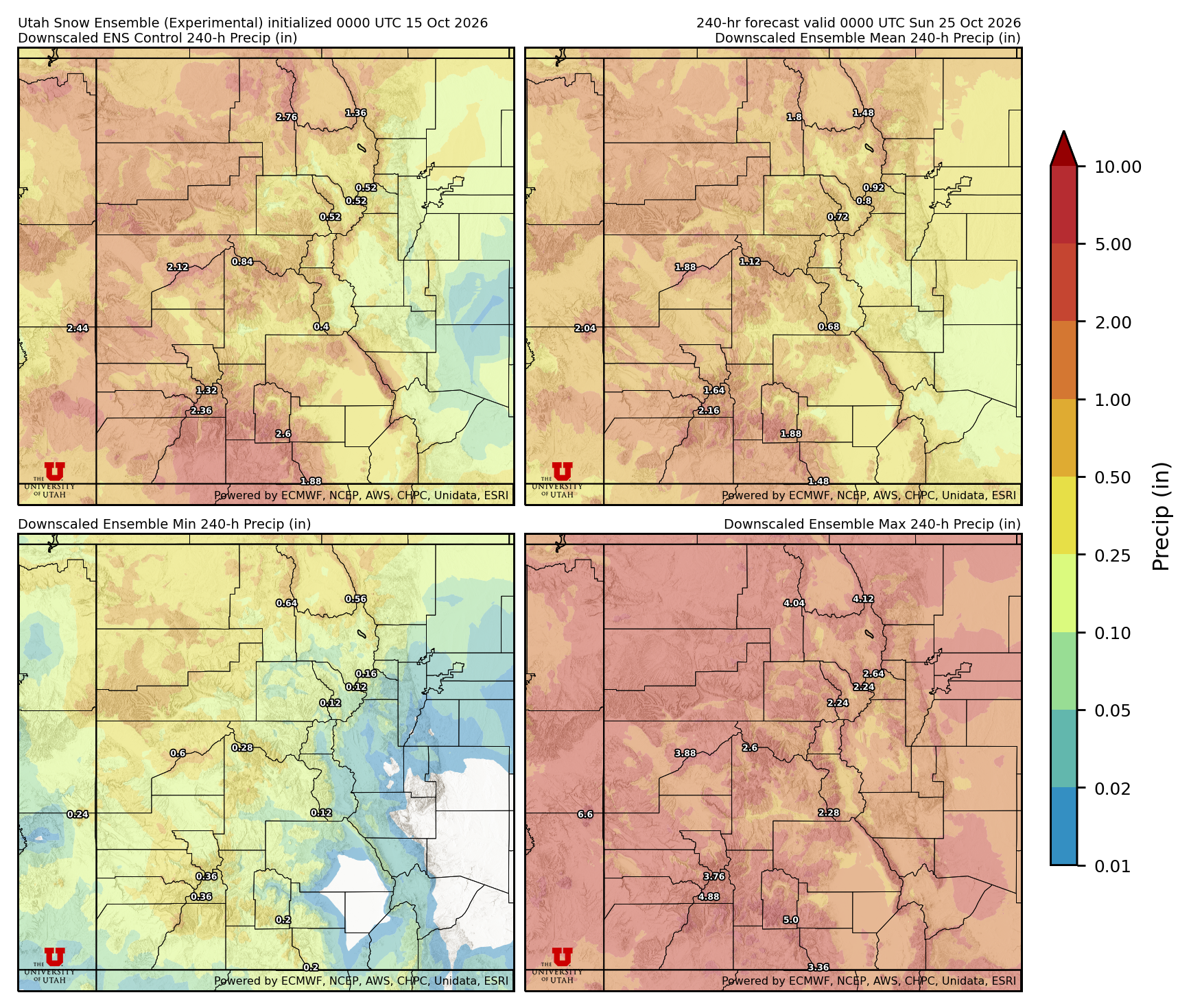 Click to enlarge the NAEFS precipitation Latest NAEFS total precipitation forecast