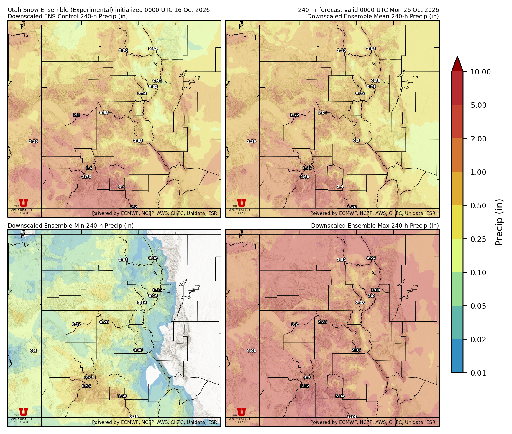 Click to enlarge the NAEFS precipitation Latest NAEFS total precipitation forecast