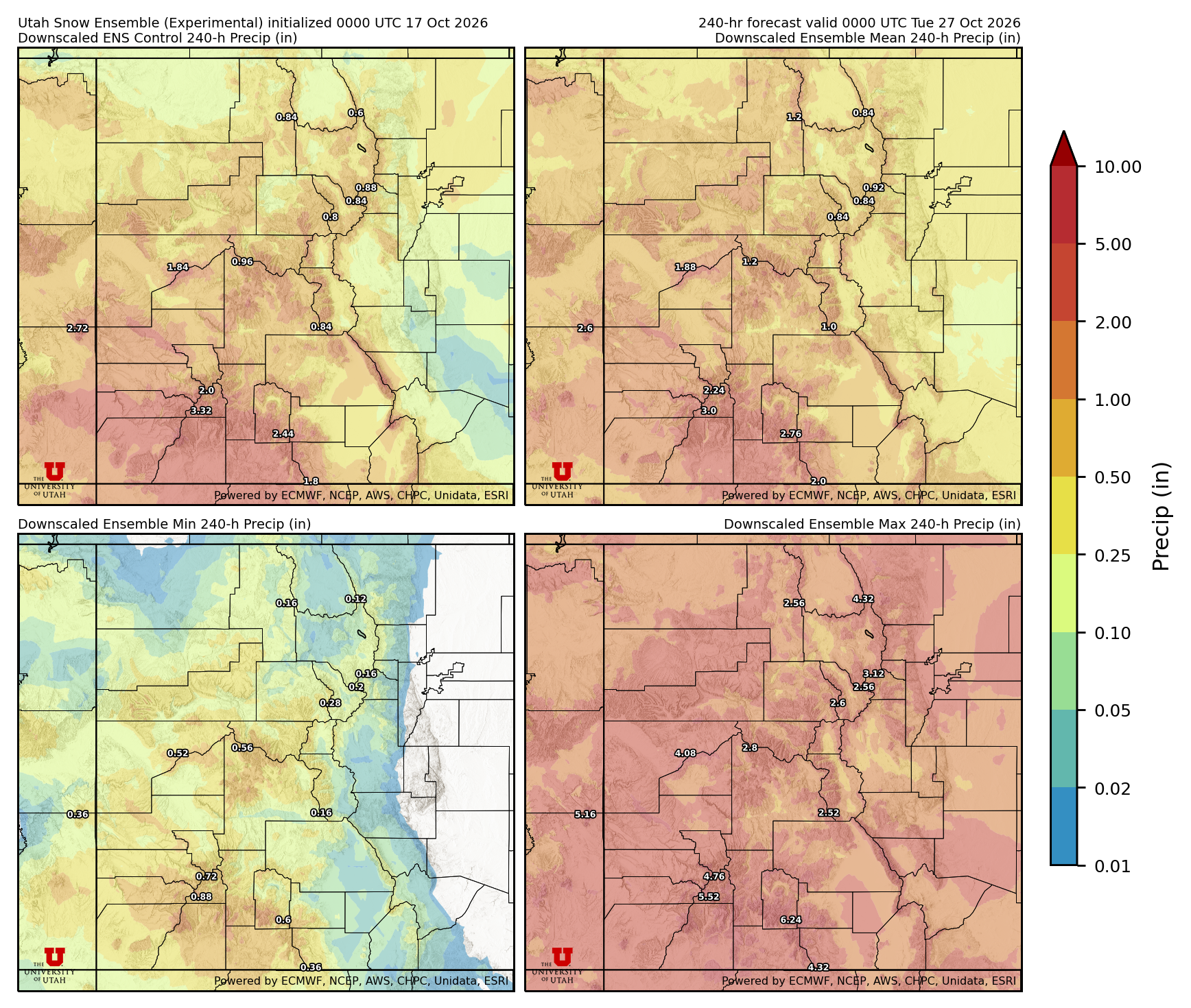 Click to enlarge the NAEFS precipitation Latest NAEFS total precipitation forecast