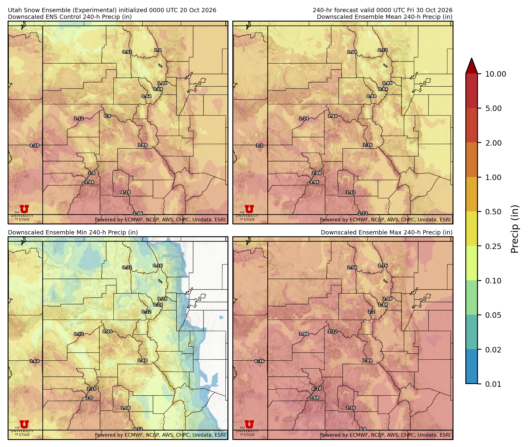 Latest NAEFS total precipitation forecast