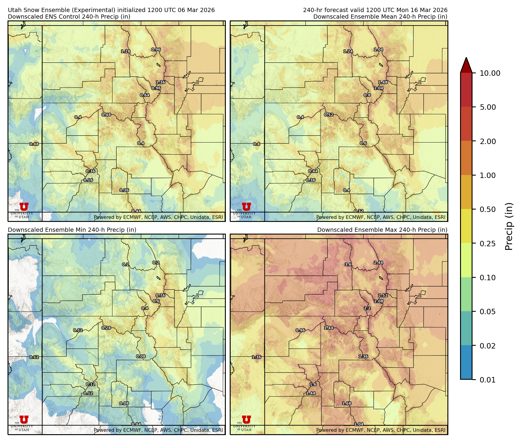 Click to enlarge the NAEFS precipitation Latest NAEFS total precipitation forecast
