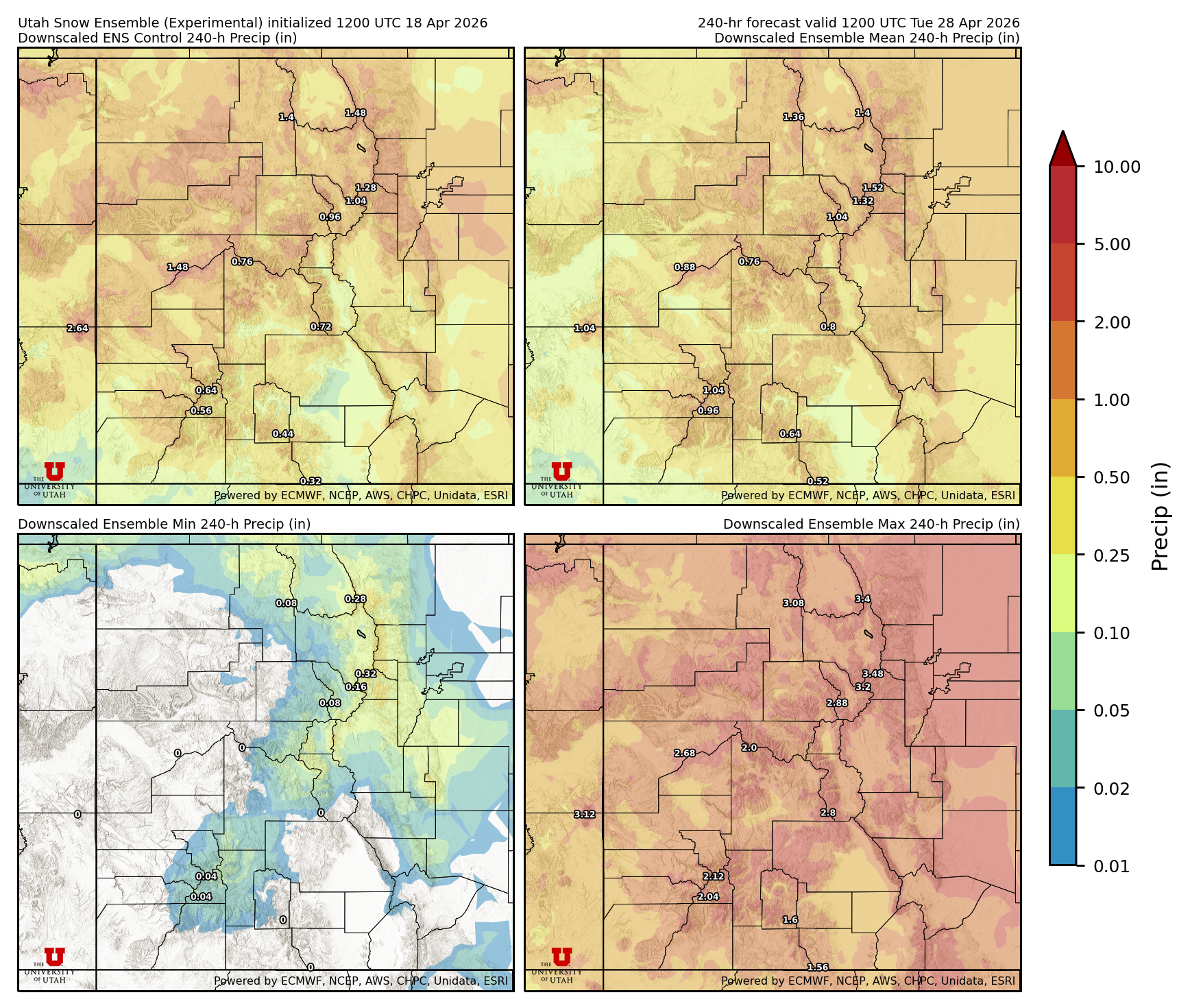 Click to enlarge the NAEFS precipitation Latest NAEFS total precipitation forecast