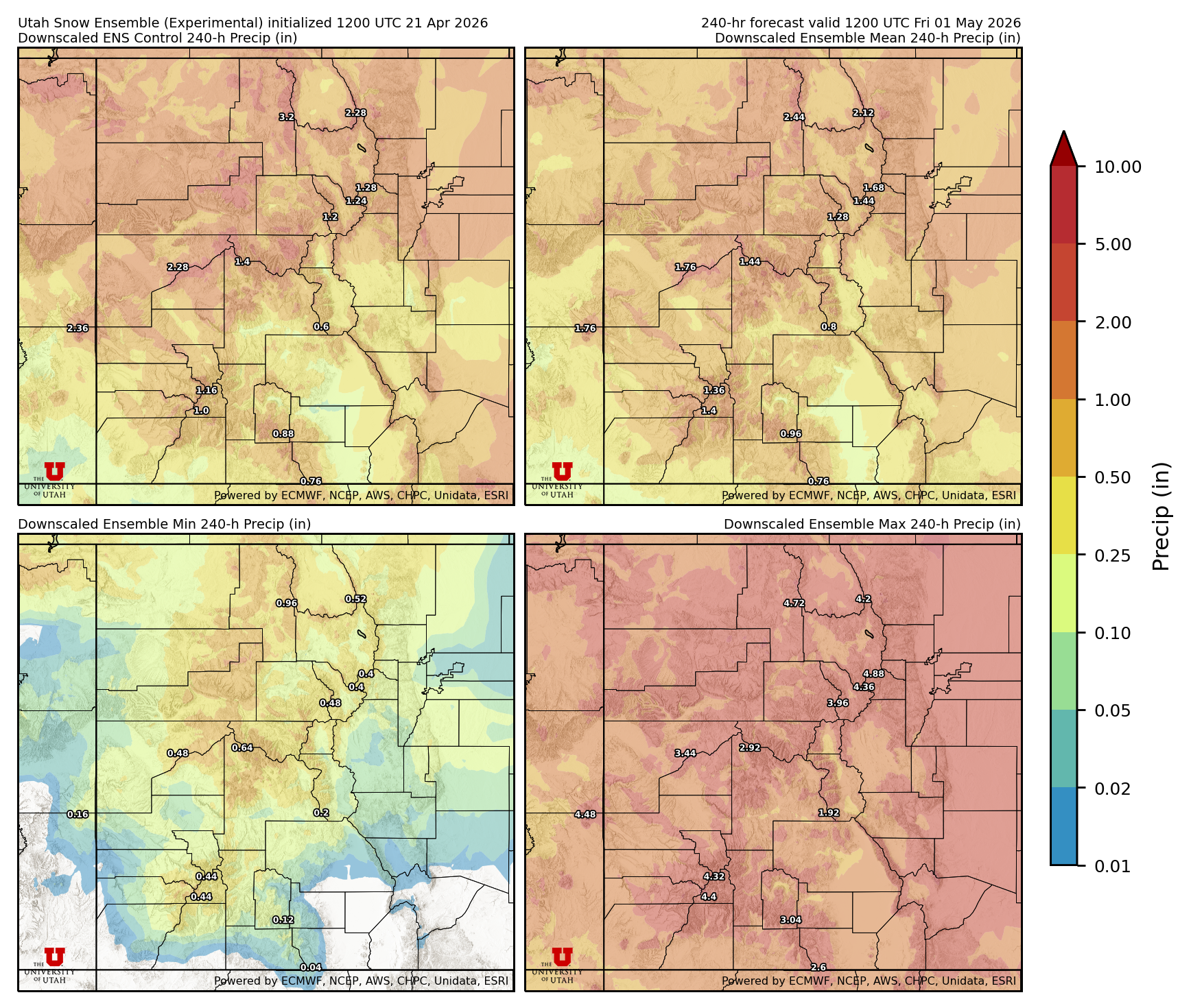 Click to enlarge the NAEFS precipitation Latest NAEFS total precipitation forecast