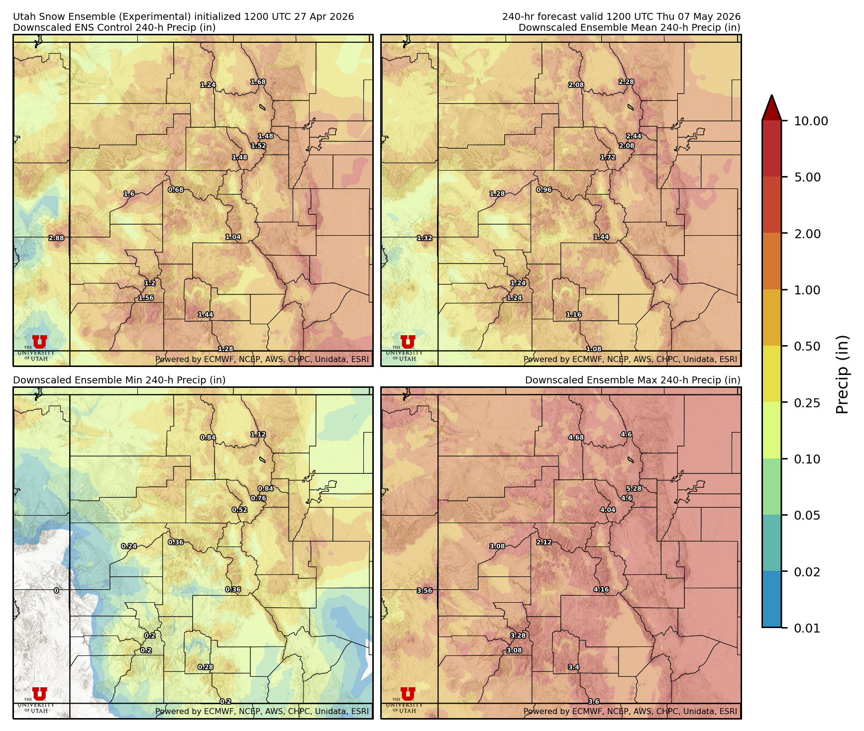 Click to enlarge the NAEFS precipitation Latest NAEFS total precipitation forecast