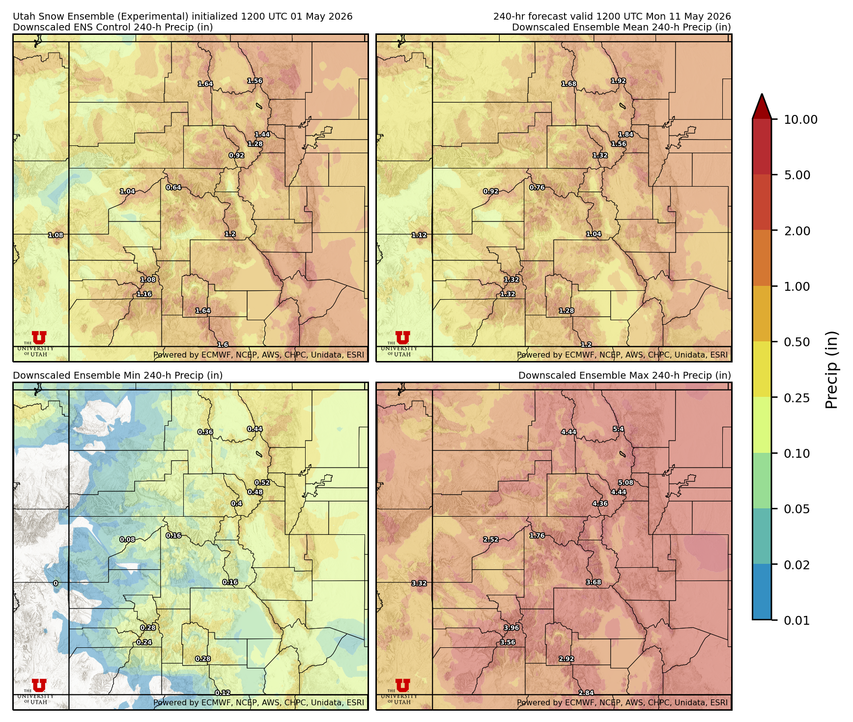 Click to enlarge the NAEFS precipitation Latest NAEFS total precipitation forecast