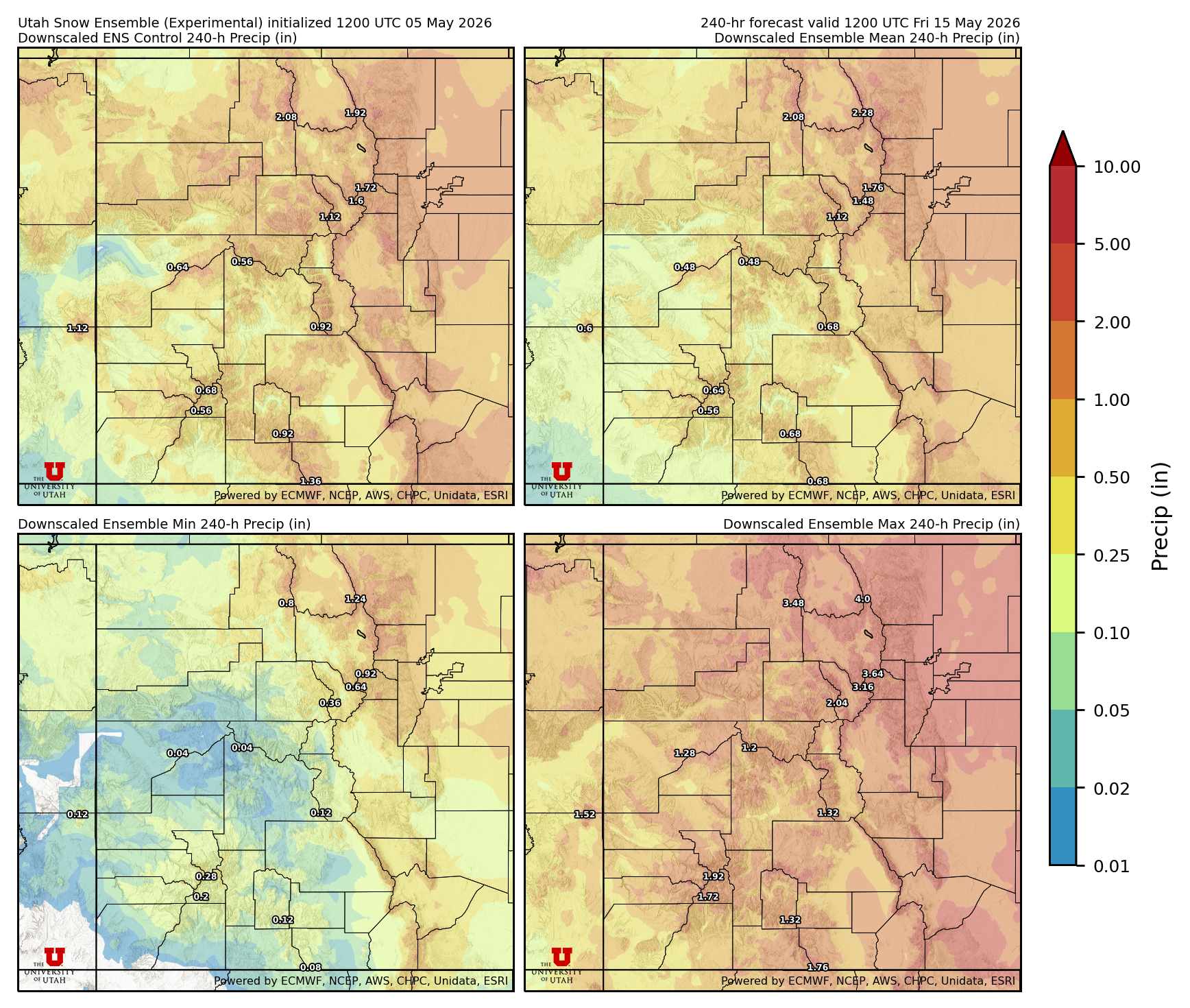 Click to enlarge the NAEFS precipitation Latest NAEFS total precipitation forecast