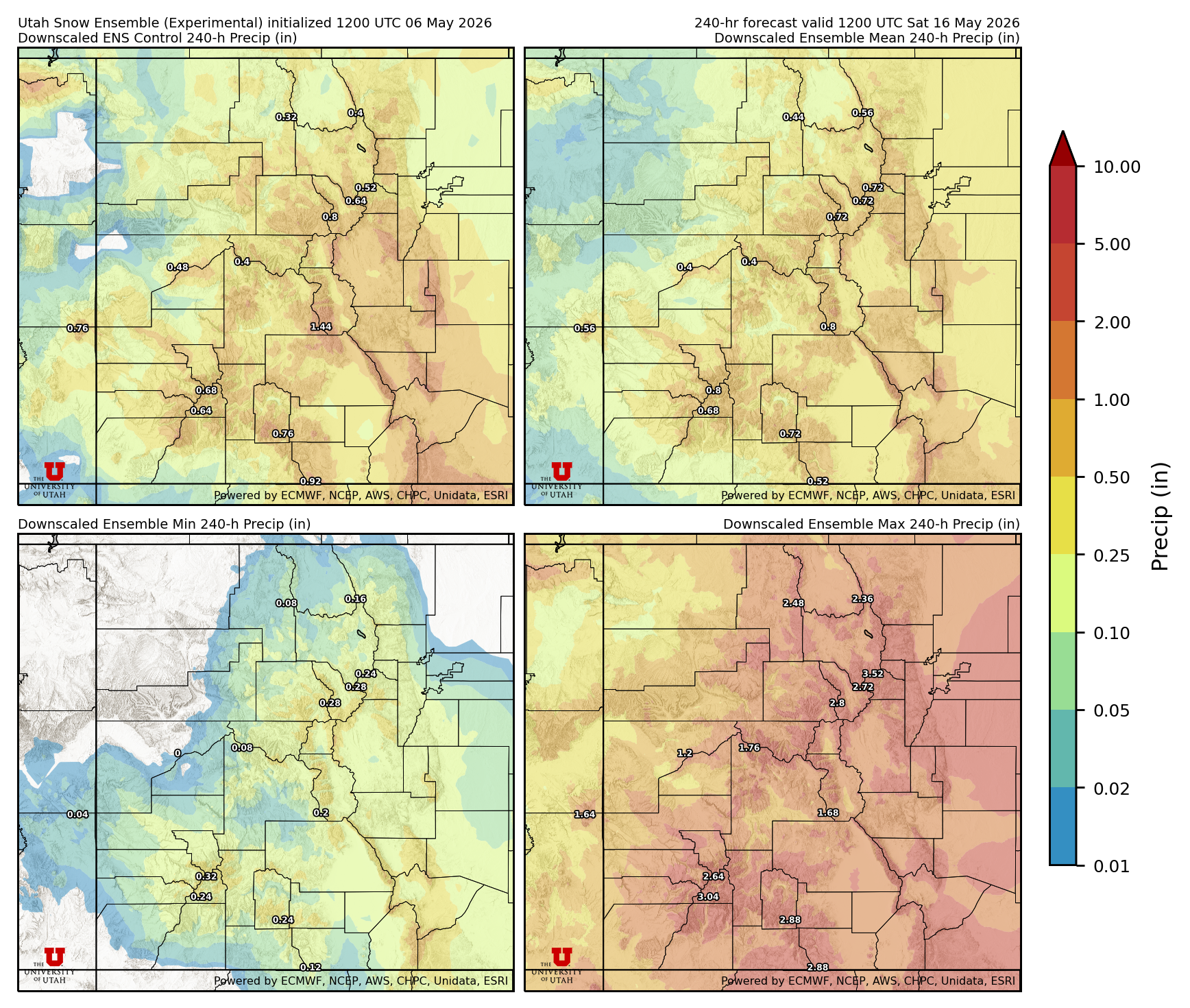 Click to enlarge the NAEFS precipitation Latest NAEFS total precipitation forecast