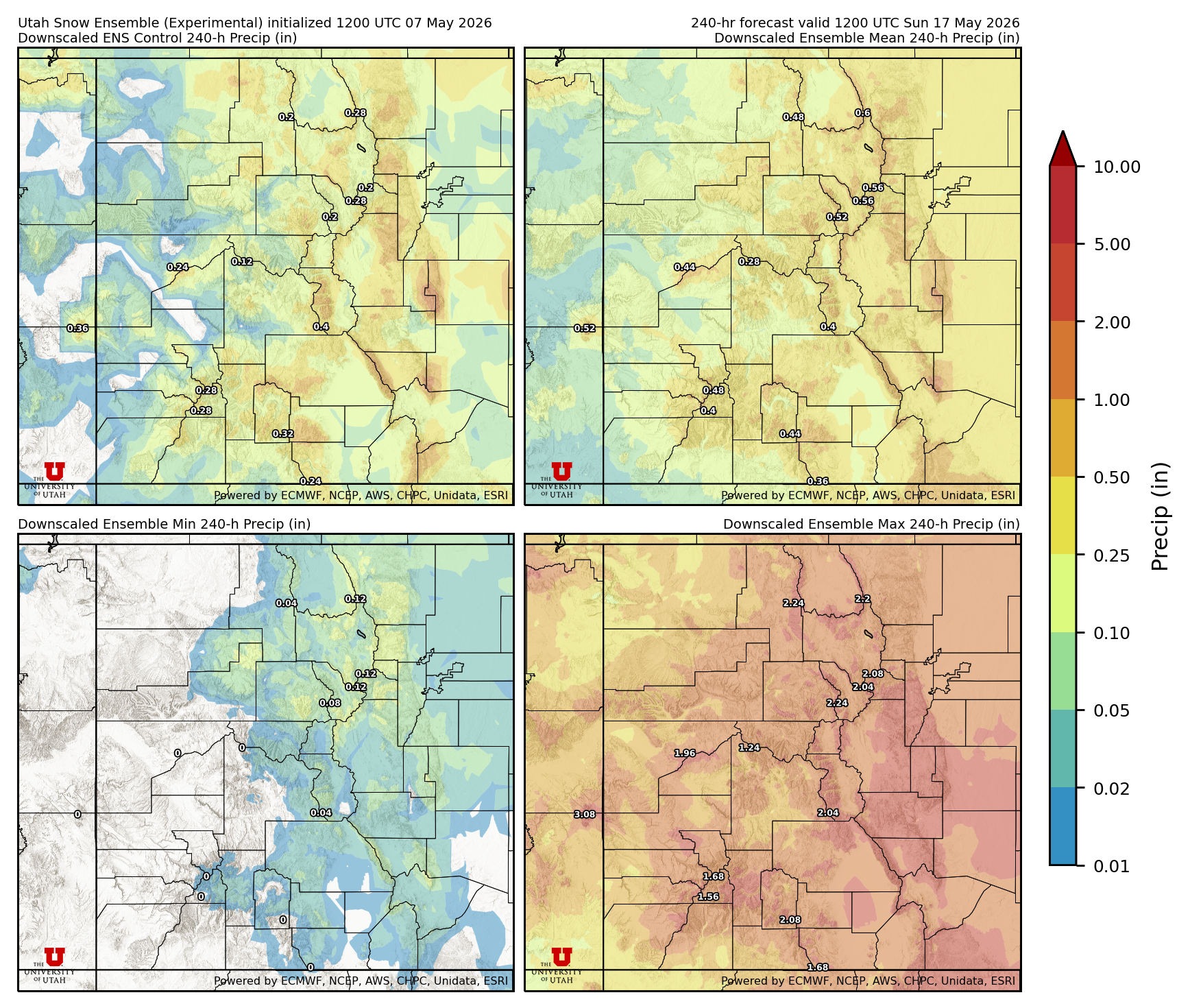 Click to enlarge the NAEFS precipitation Latest NAEFS total precipitation forecast