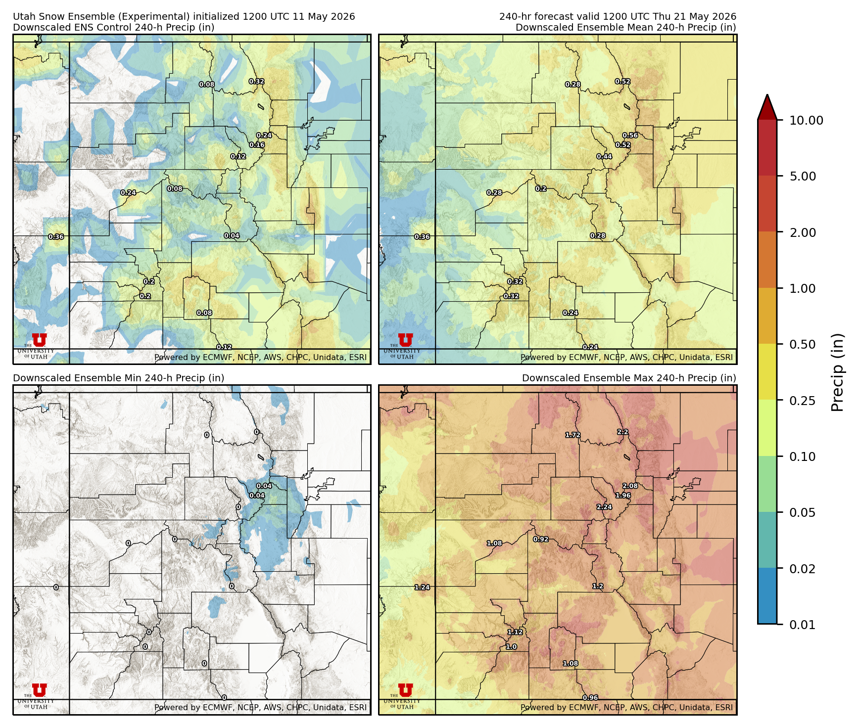 Click to enlarge the NAEFS precipitation Latest NAEFS total precipitation forecast