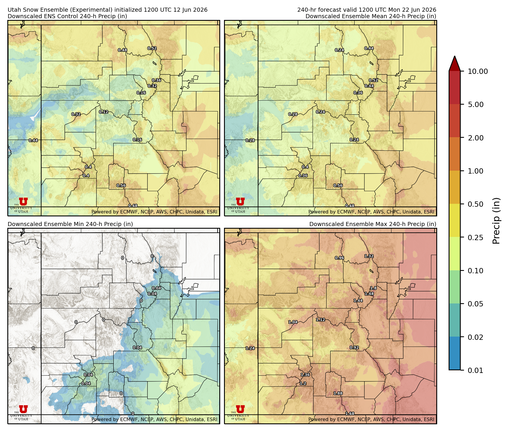 Click to enlarge the NAEFS precipitation Latest NAEFS total precipitation forecast