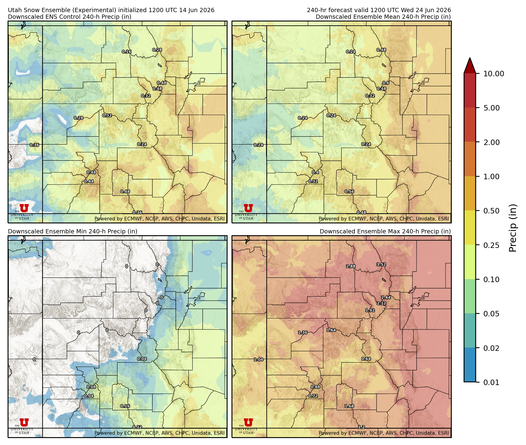 Click to enlarge the NAEFS precipitation Latest NAEFS total precipitation forecast