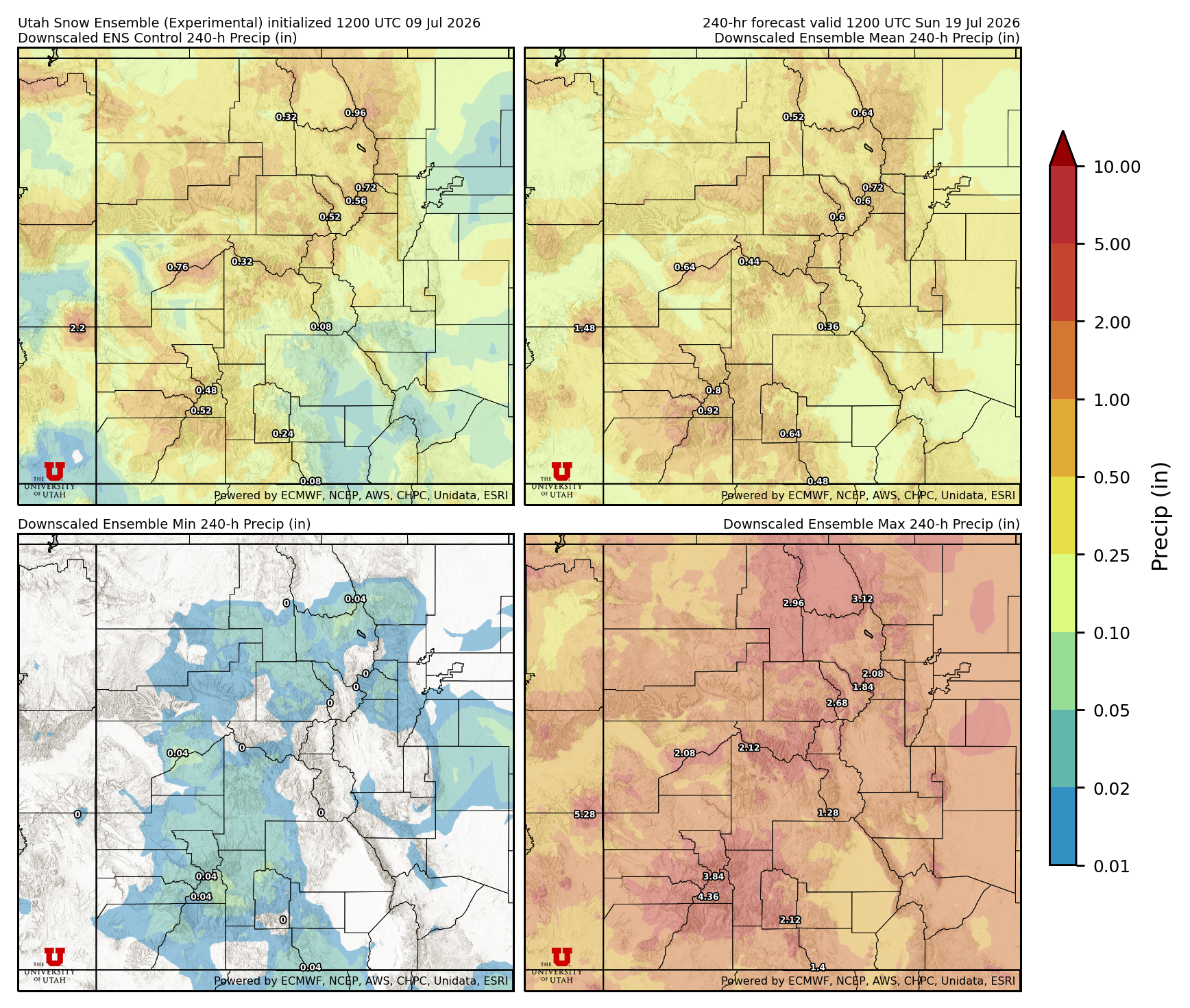 Click to enlarge the NAEFS precipitation Latest NAEFS total precipitation forecast