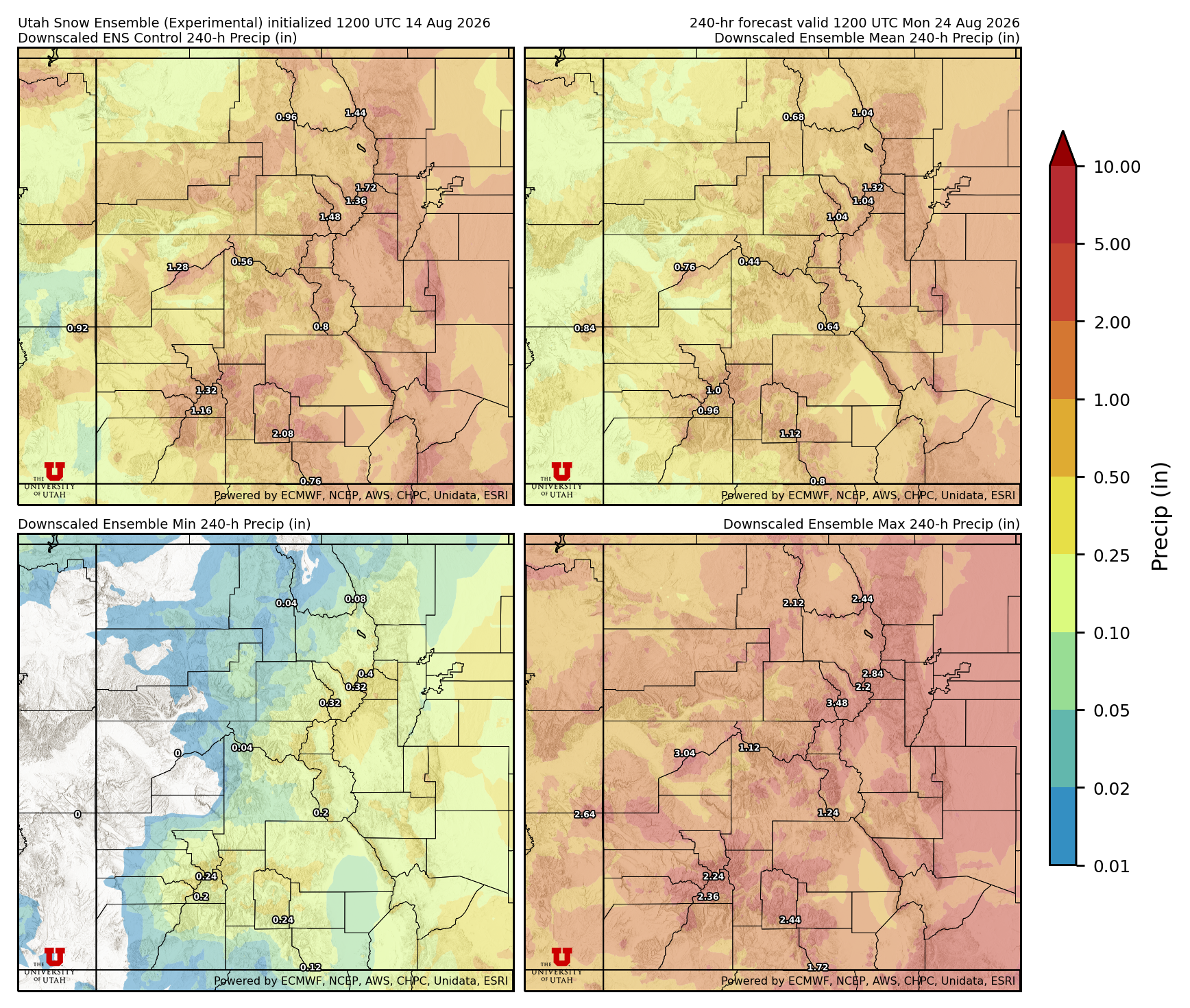 Click to enlarge the NAEFS precipitation Latest NAEFS total precipitation forecast