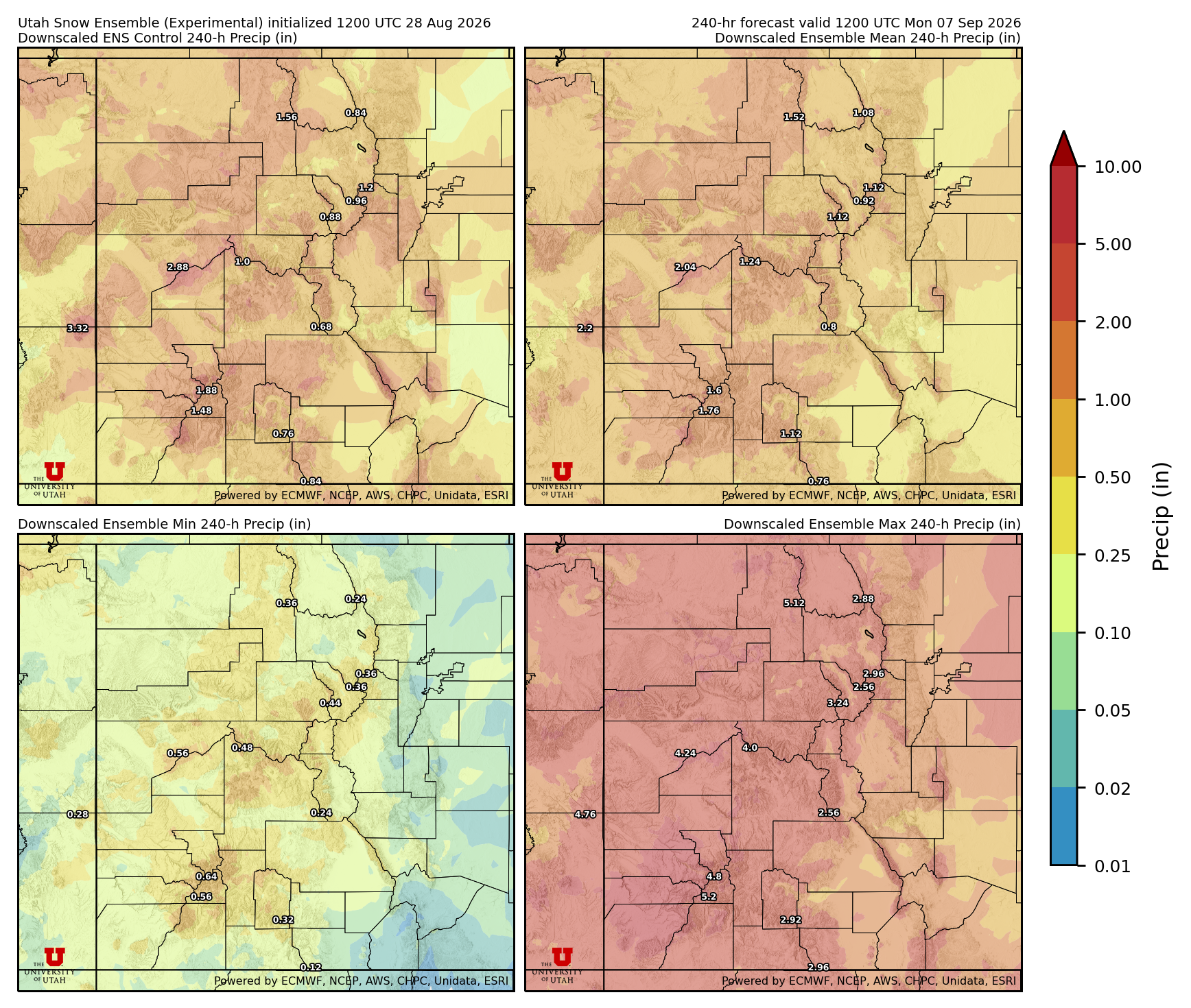Click to enlarge the NAEFS precipitation Latest NAEFS total precipitation forecast