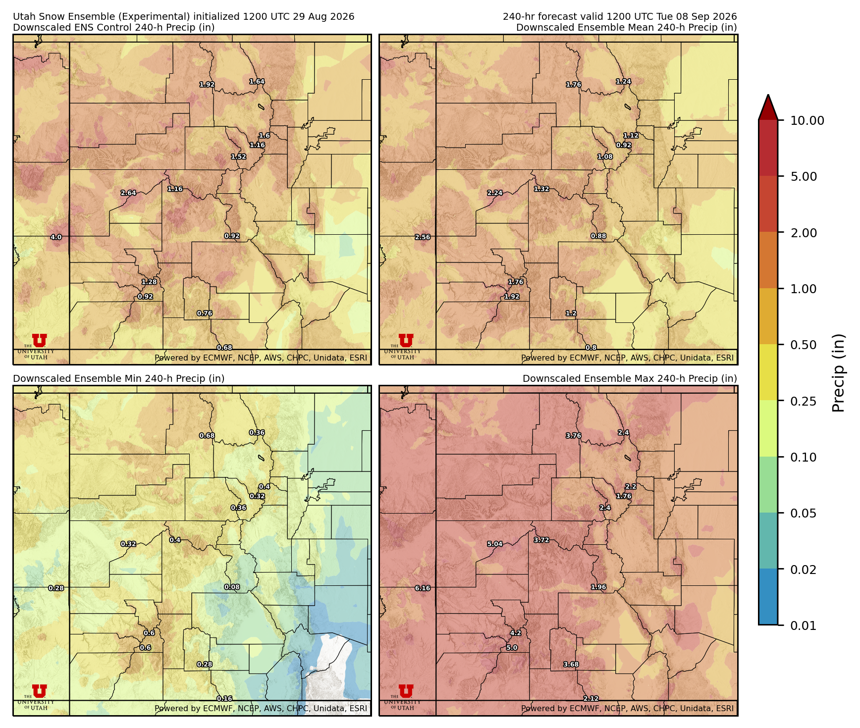 Click to enlarge the NAEFS precipitation Latest NAEFS total precipitation forecast