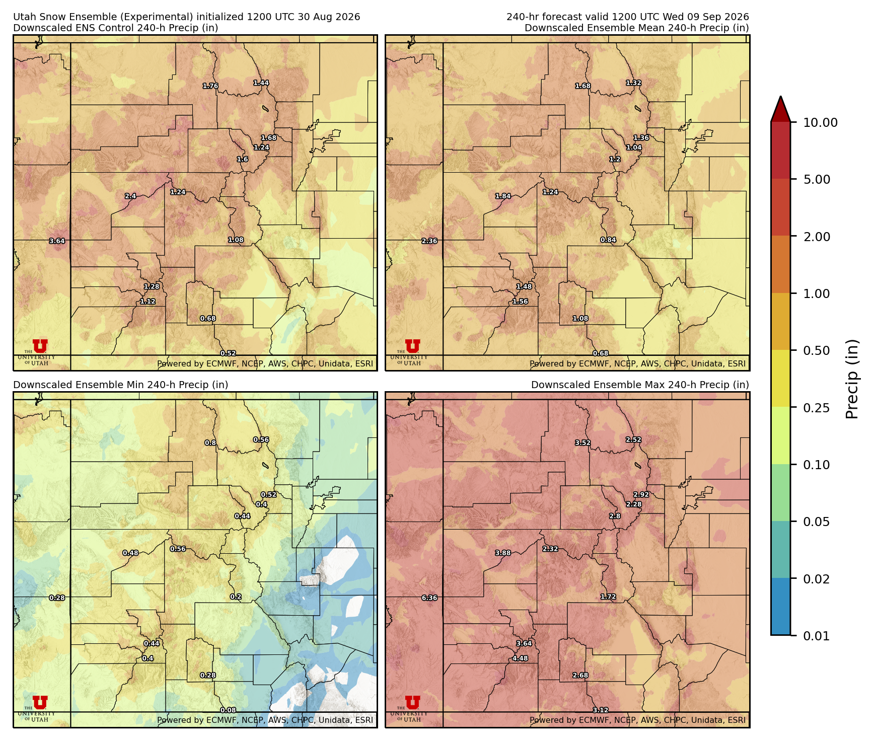 Click to enlarge the NAEFS precipitation Latest NAEFS total precipitation forecast
