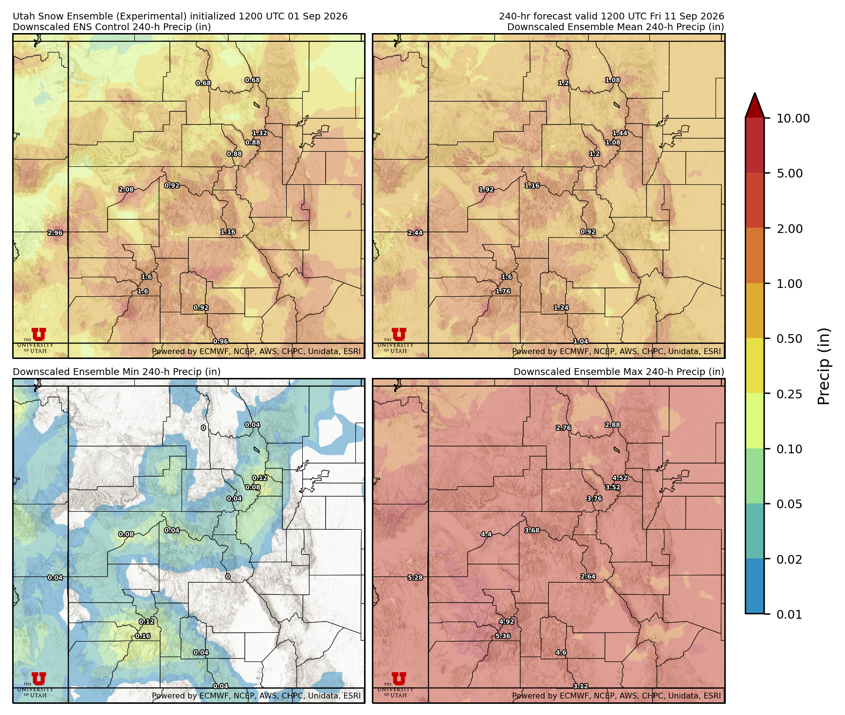 Click to enlarge the NAEFS precipitation Latest NAEFS total precipitation forecast