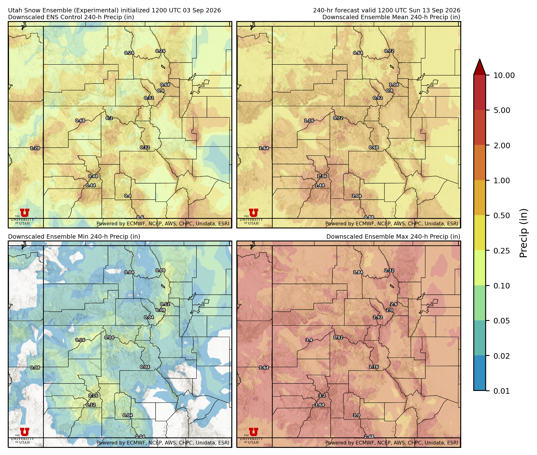 Click to enlarge the NAEFS precipitation Latest NAEFS total precipitation forecast
