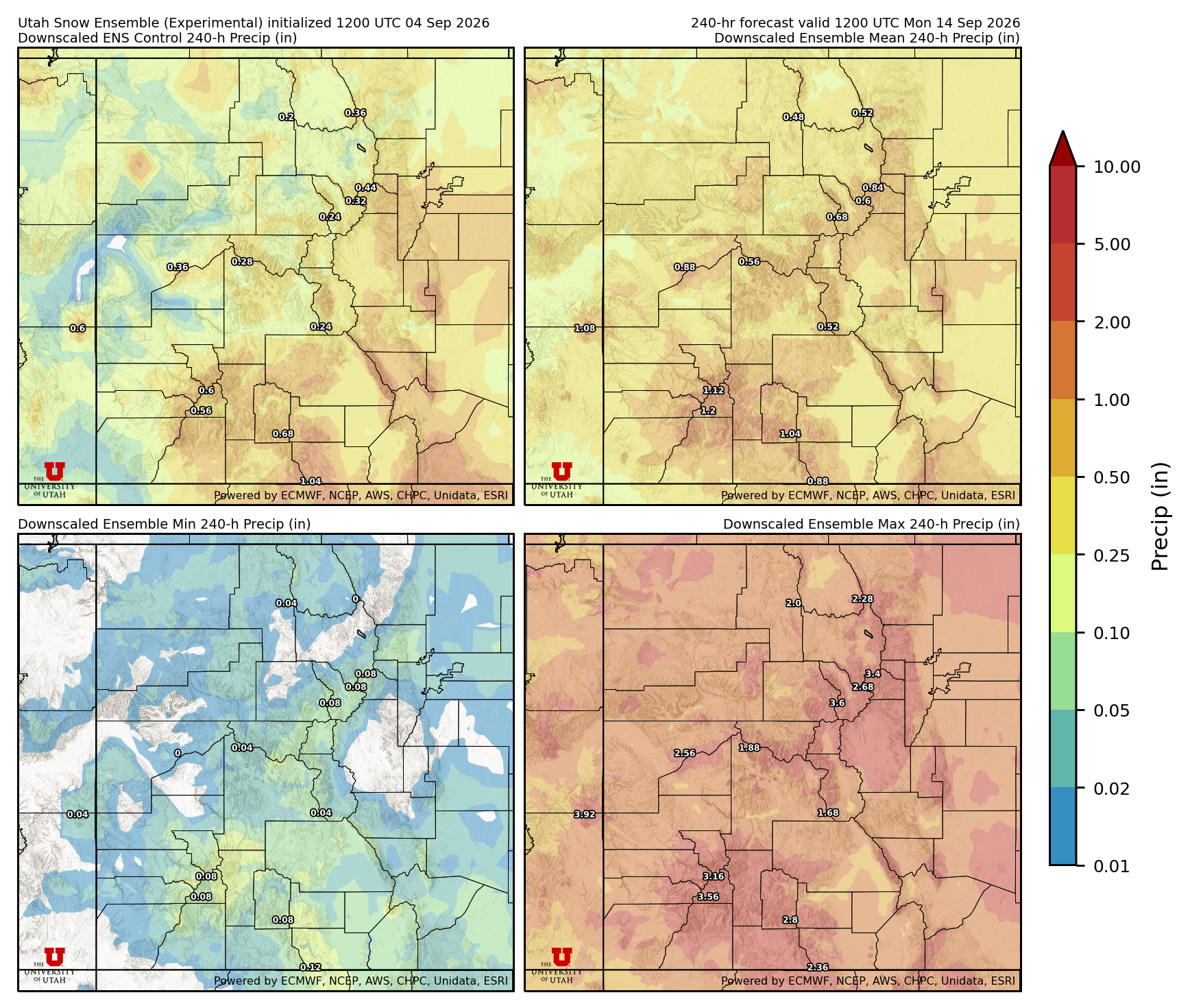 Click to enlarge the NAEFS precipitation Latest NAEFS total precipitation forecast